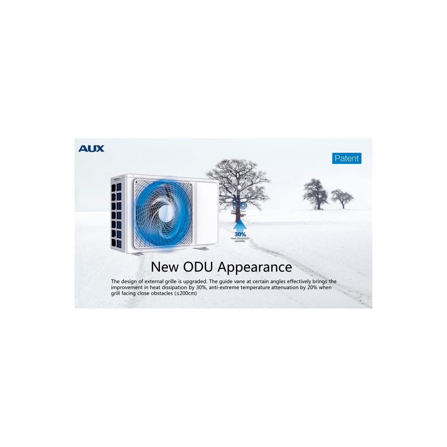 AUX 12,000 BTU 115-Volt, Climatiseur sans Conduit Mini Split avec Pompe à Chaleur, 17 SEER, 600 Pieds Carrés, 1 Tonne, 12 pieds jeu de lignes,