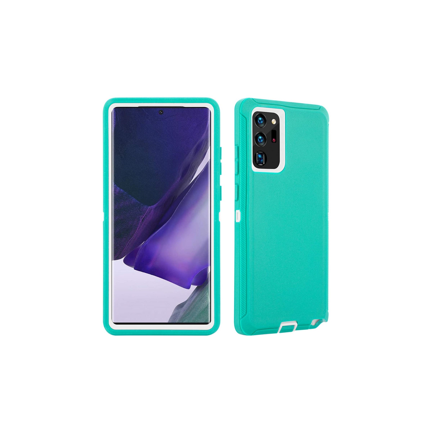 【CSmart】 Étui Coque rigide anti-chute triple 3 couches antichoc robuste Defender pour Samsung Galaxy Note 20 Ultra, menthe