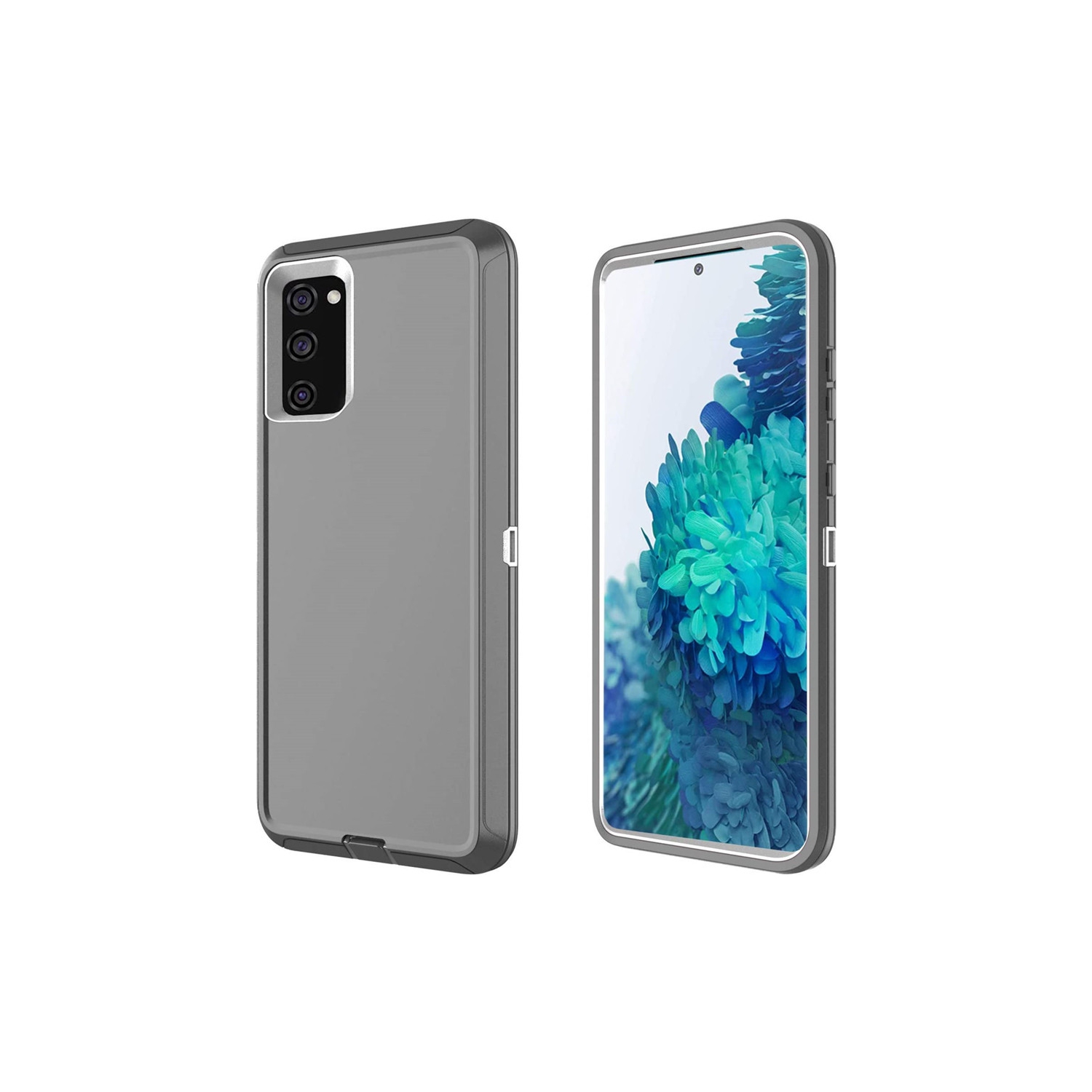 【CSmart】 Anti-Drop Triple 3 Layers Shockproof Heavy Duty Defender Hard Case for Samsung Galaxy S20 FE, Grey