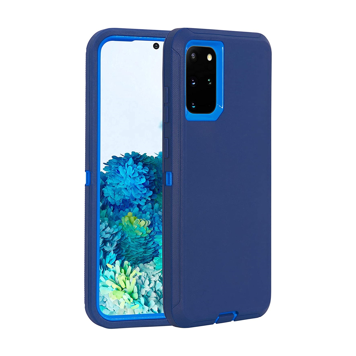 【CSmart】 Anti-Drop Triple 3 Layers Shockproof Heavy Duty Defender Hard Case for Samsung Galaxy S20, Navy