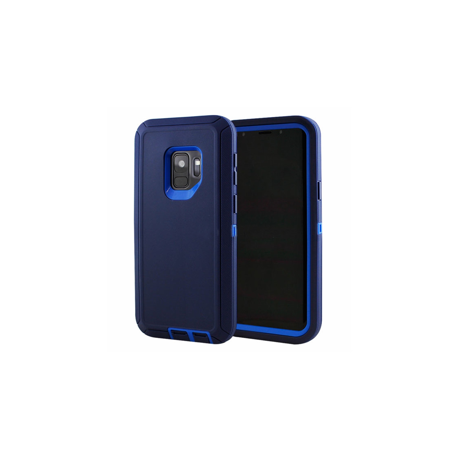 【CSmart】 Anti-Drop Triple 3 Layers Shockproof Heavy Duty Defender Hard Case for Samsung Galaxy S9, Navy