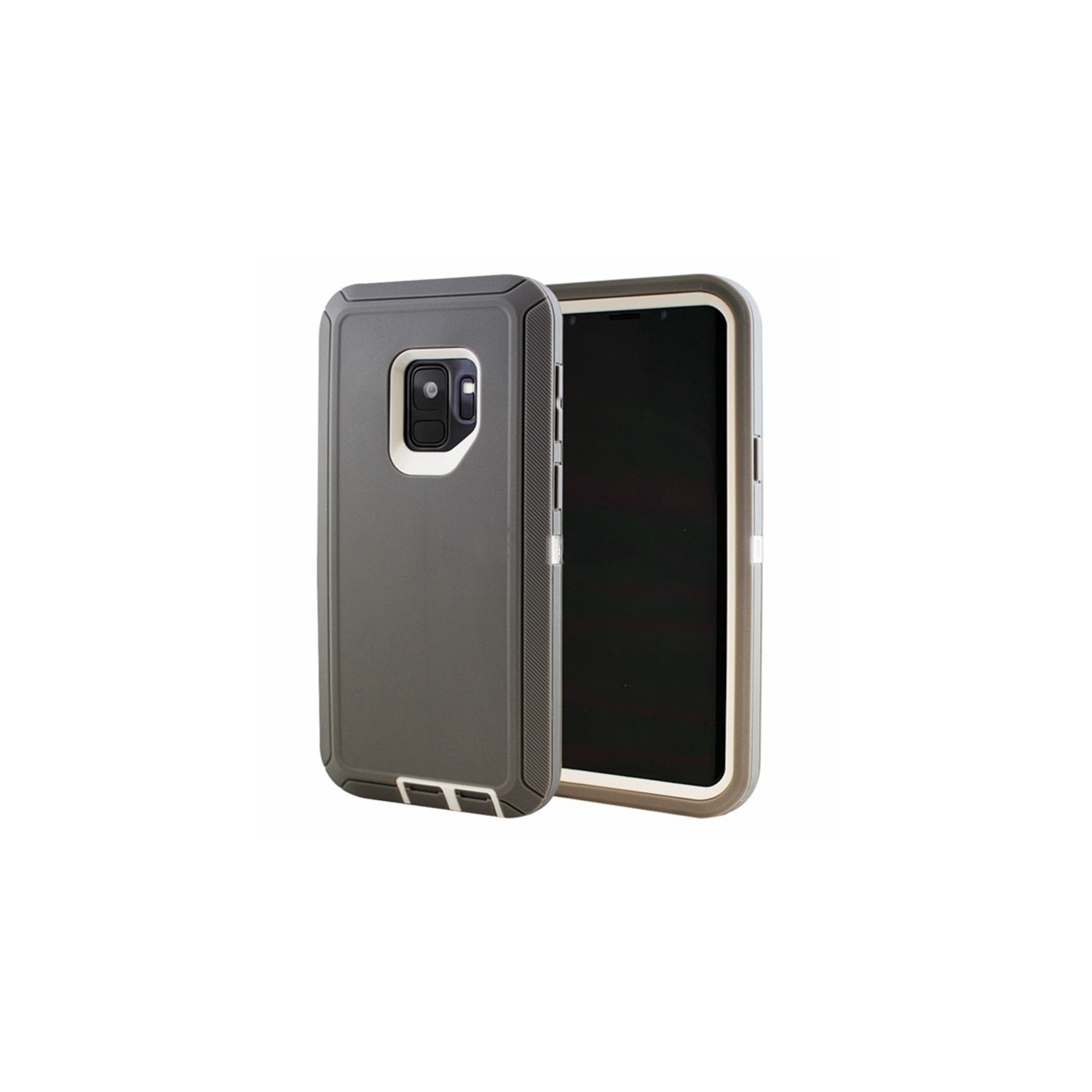 【CSmart】 Anti-Drop Triple 3 Layers Shockproof Heavy Duty Defender Hard Case for Samsung Galaxy S9, Grey