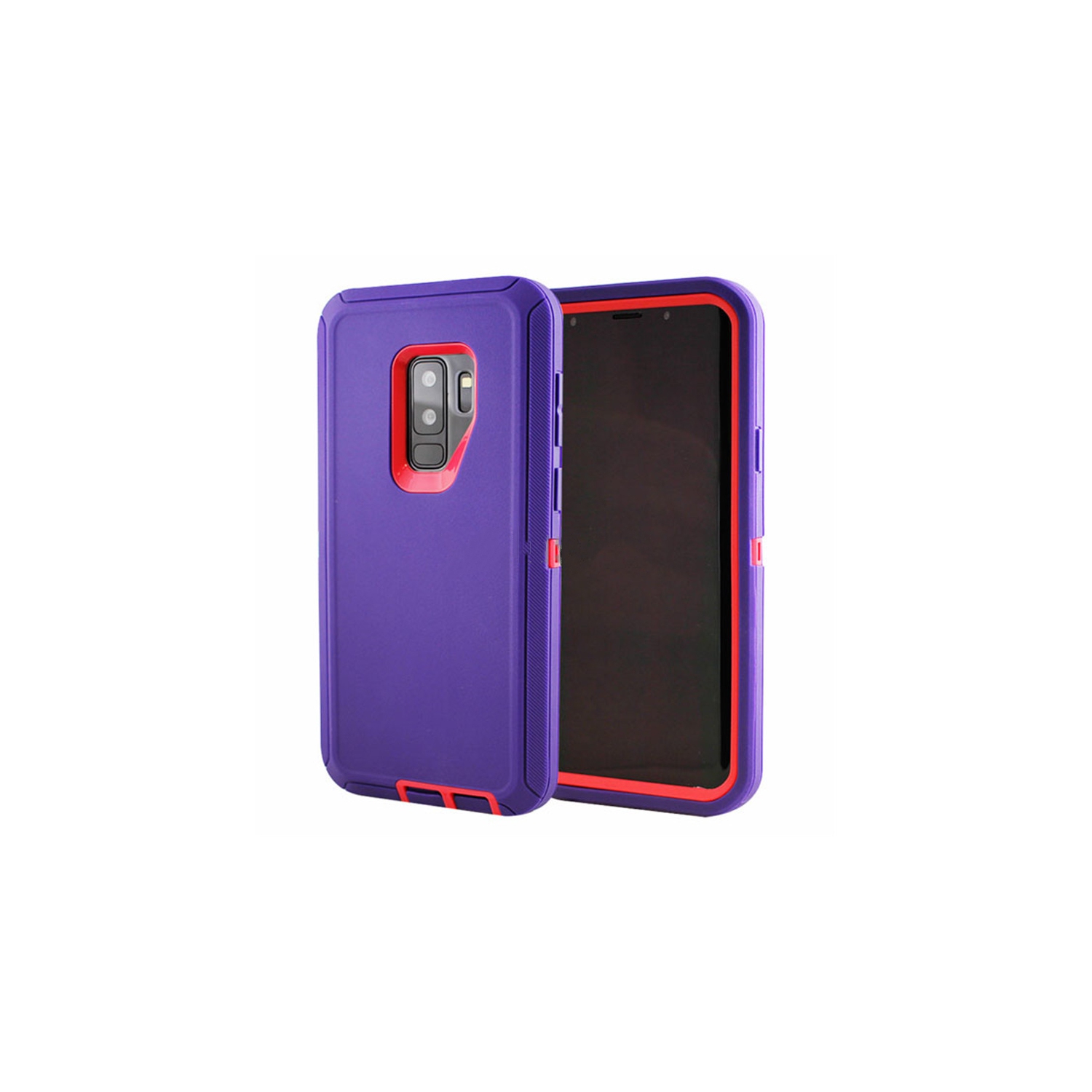 【CSmart】 Anti-Drop Triple 3 Layers Shockproof Heavy Duty Defender Hard Case for Samsung Galaxy S9 Plus S9+, Purple