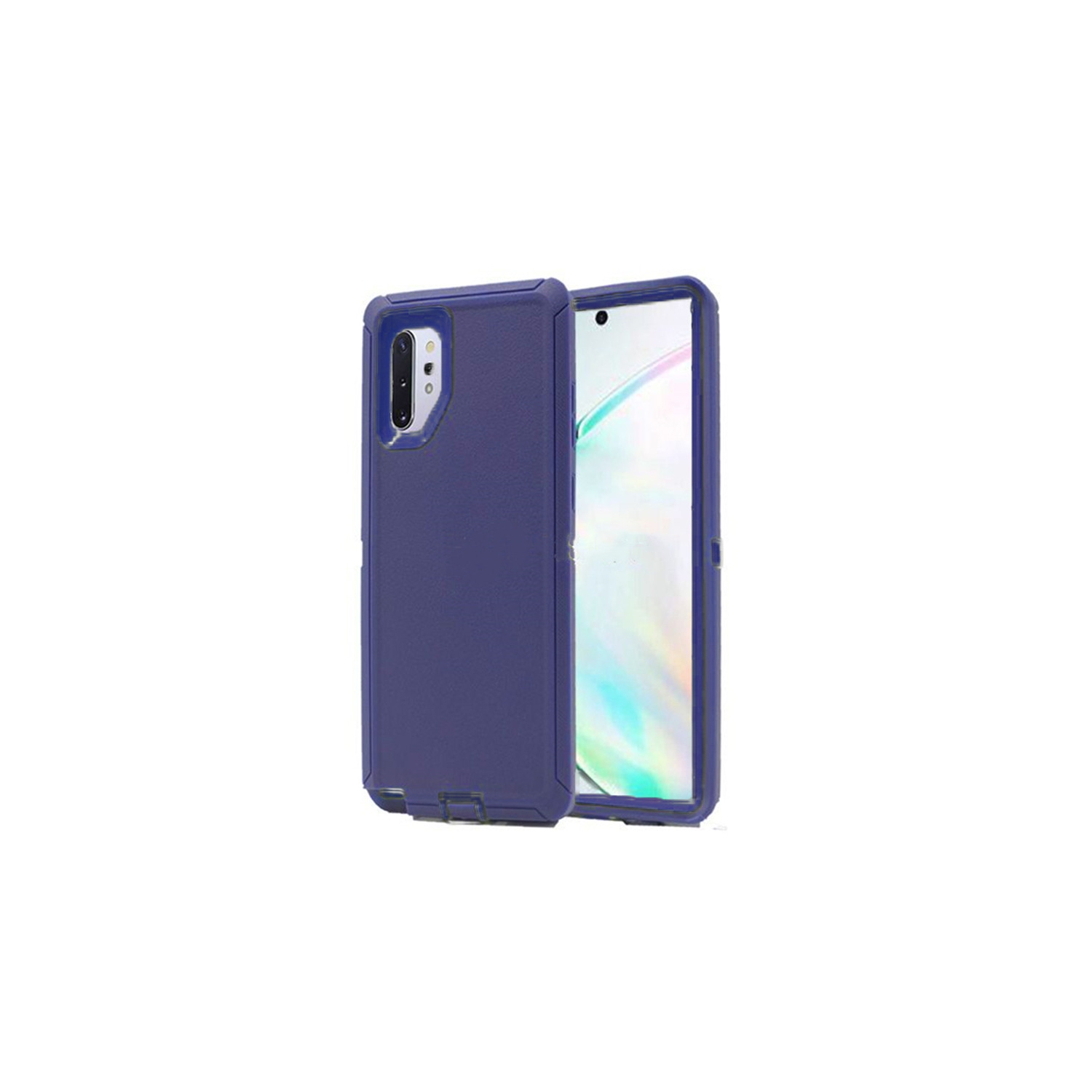 【CSmart】 Étui Coque rigide anti-chute triple 3 couches antichoc robuste Defender pour Samsung Galaxy Note 10 Plus 10+, bleu marine