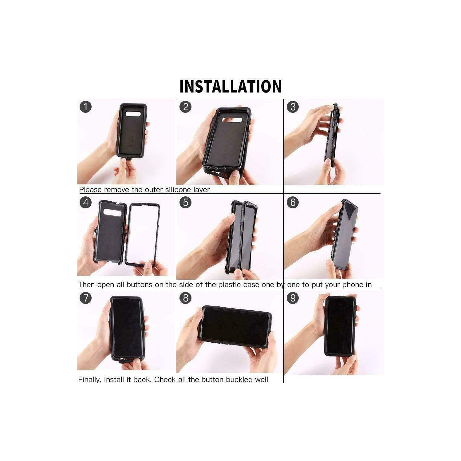 【CSmart】 Étui Coque rigide anti-chute triple 3 couches antichoc robuste Defender pour Samsung Galaxy Note 10 Plus 10+, bleu marine