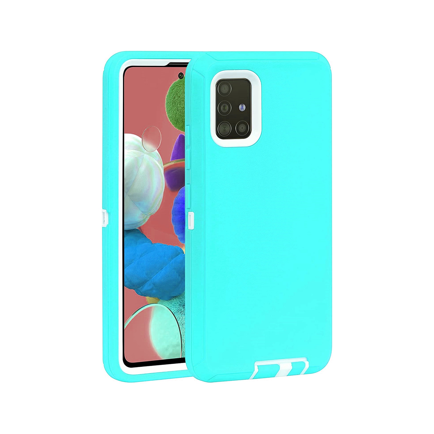 【CSmart】 Anti-Drop Triple 3 Layers Shockproof Heavy Duty Defender Hard Case for Samsung Galaxy A51, Mint