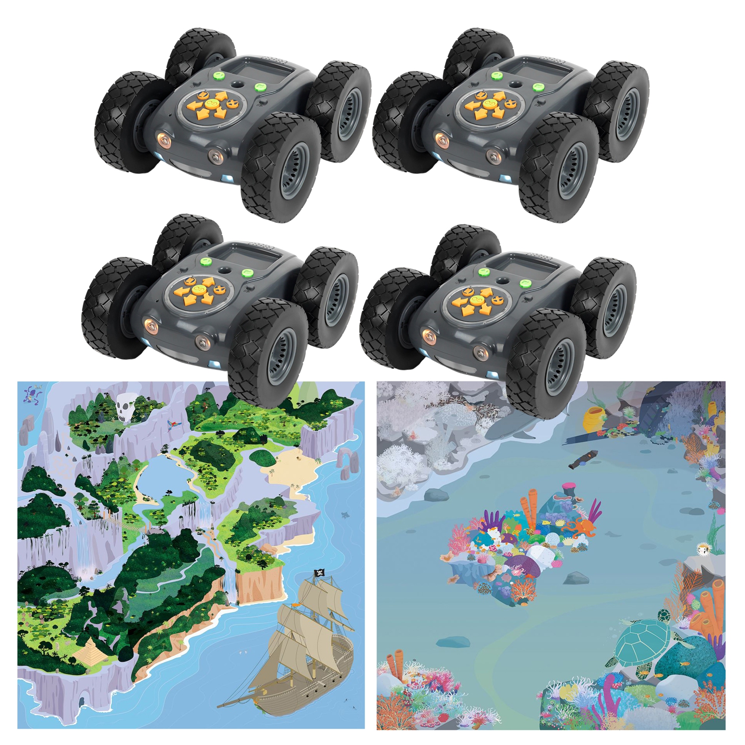 TTS Rugged Robot Toy - Programmable Educational Robot for Kids, Above 3 years toys, Robot Toy Car (Set of 4)