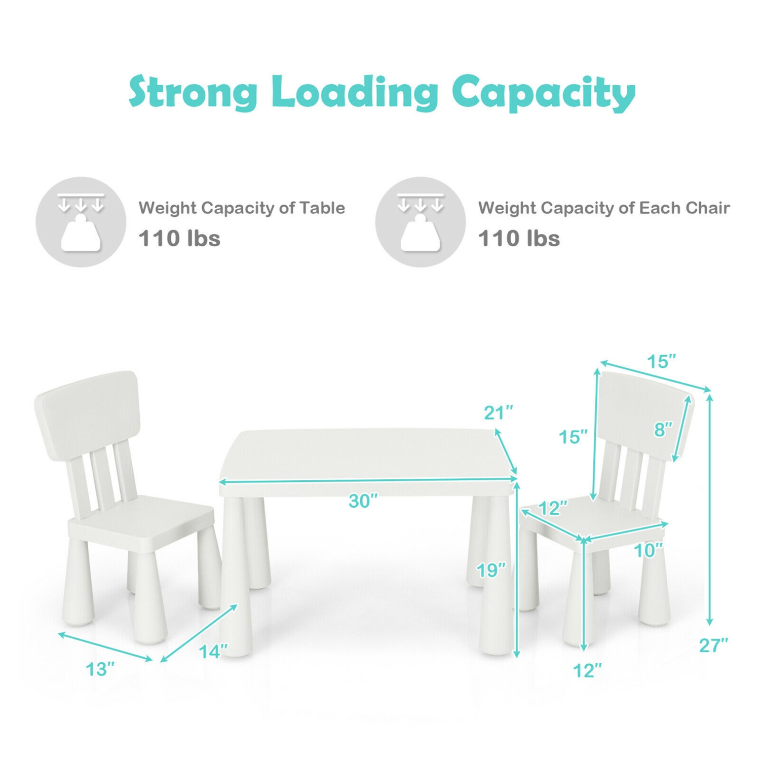 Ensemble table et chaises pour enfants Gymax 