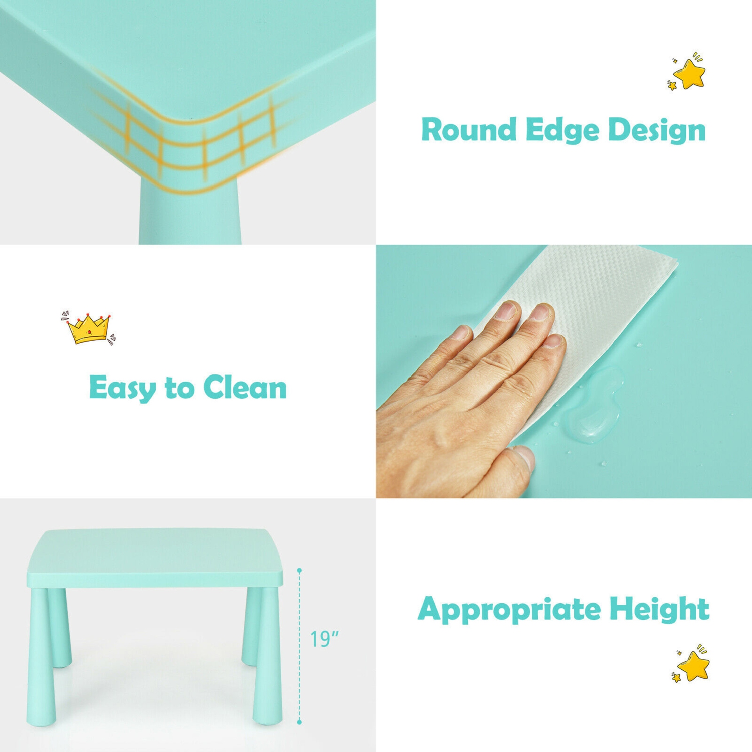 Gymax Kids Table & 2 Chairs Set Toddler Activity Play Dining Study Desk Baby Gift