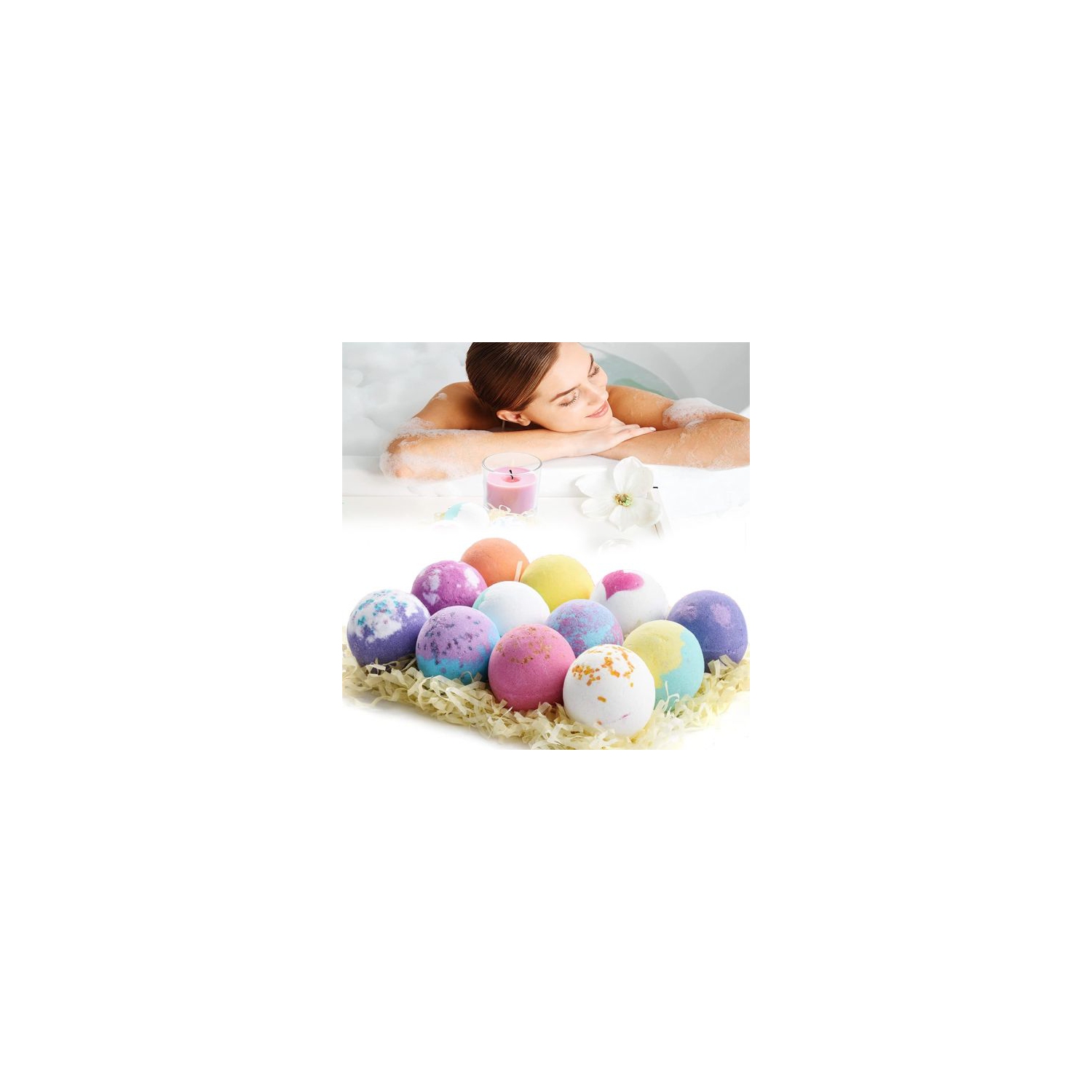 ISTAR Bath Bombs 12 PCS Gift Set, Handmade Natural & Organic Bath Bomb with Rich Bubbles and Colors, Idea Valentine's Day Gift for