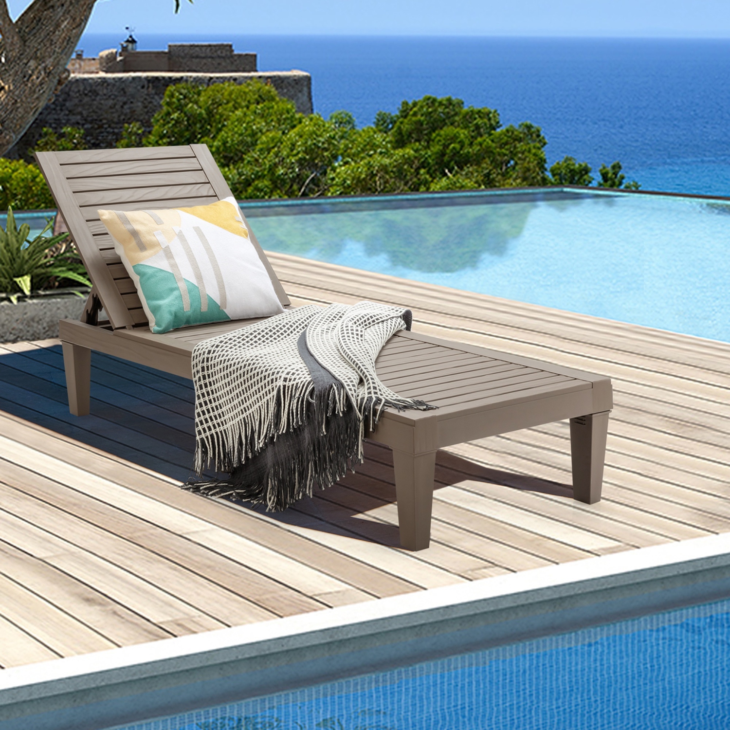 Chaise longue de patio inclinable Gymax avec dossier ajustable