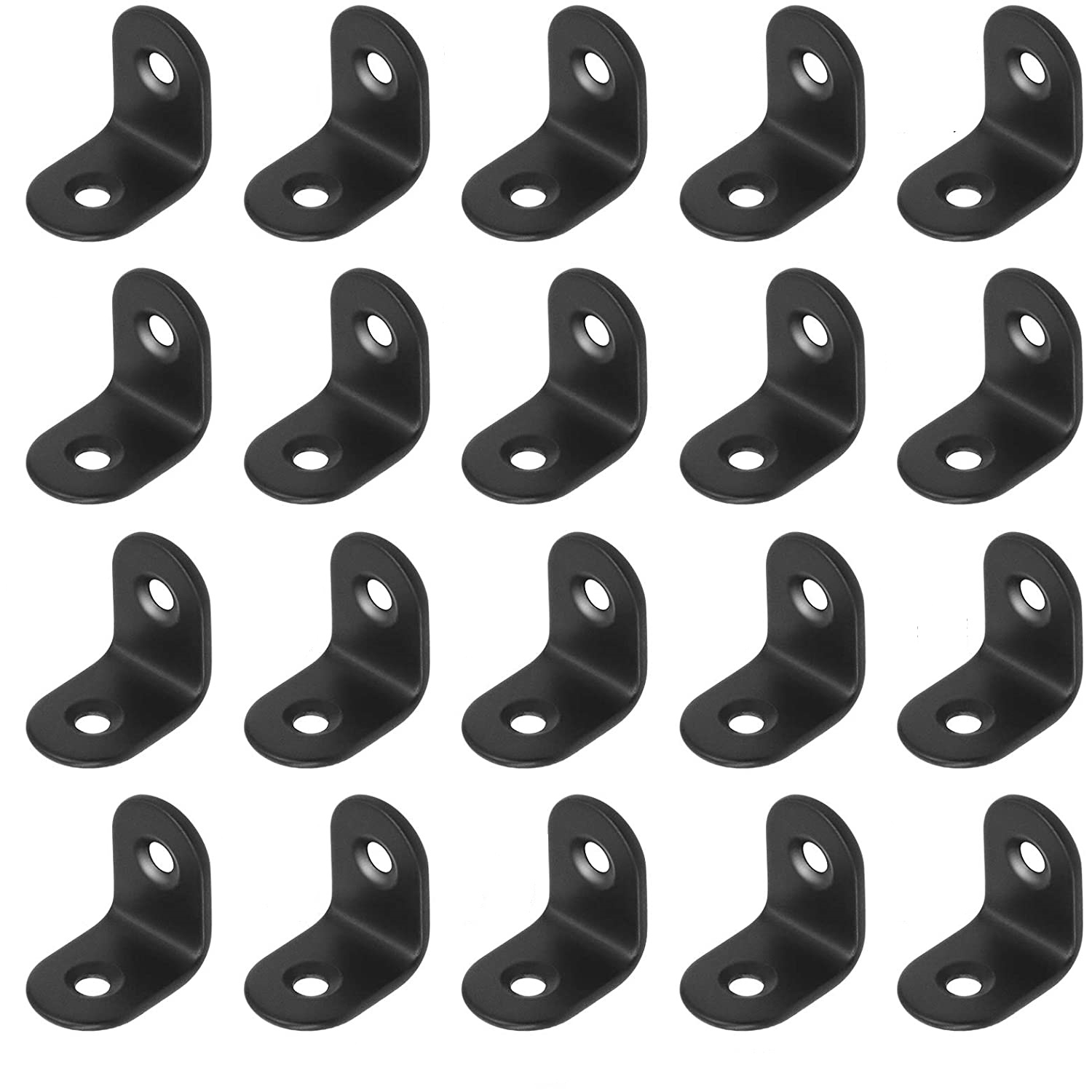 Corner Brace Right Angle Bracket Stainless Steel Black Corner Braces Joint Right Angle Bracket Shelf Bracket 20 x 20mm