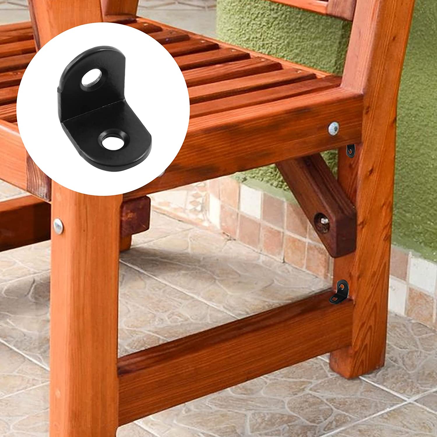 Corner Brace Right Angle Bracket Stainless Steel Black Corner Braces Joint Right Angle Bracket Shelf Bracket 20 x 20mm