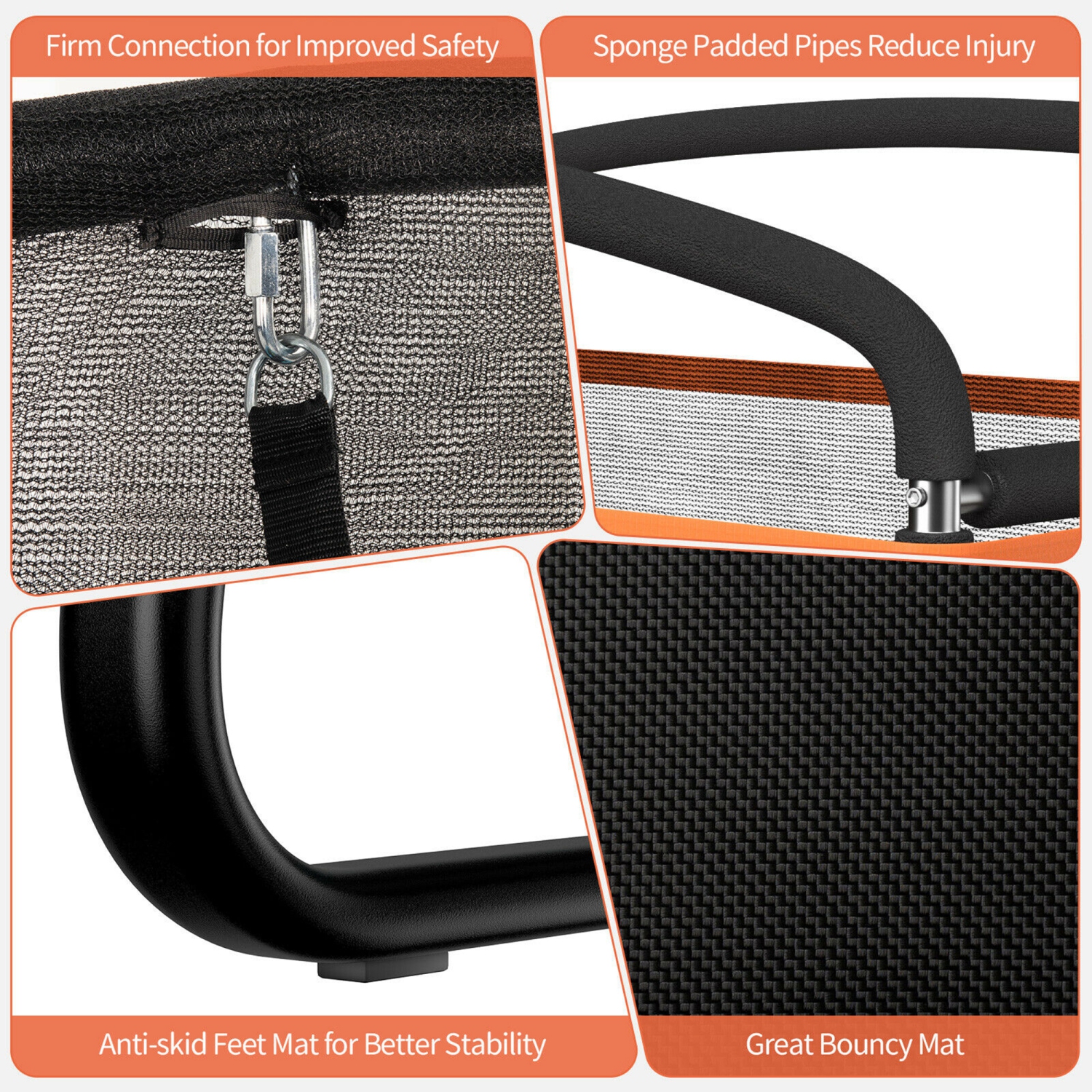 Gymax 6FT Kids Recreational Trampoline W/Swing Safety Enclosure Indoor/Outdoor