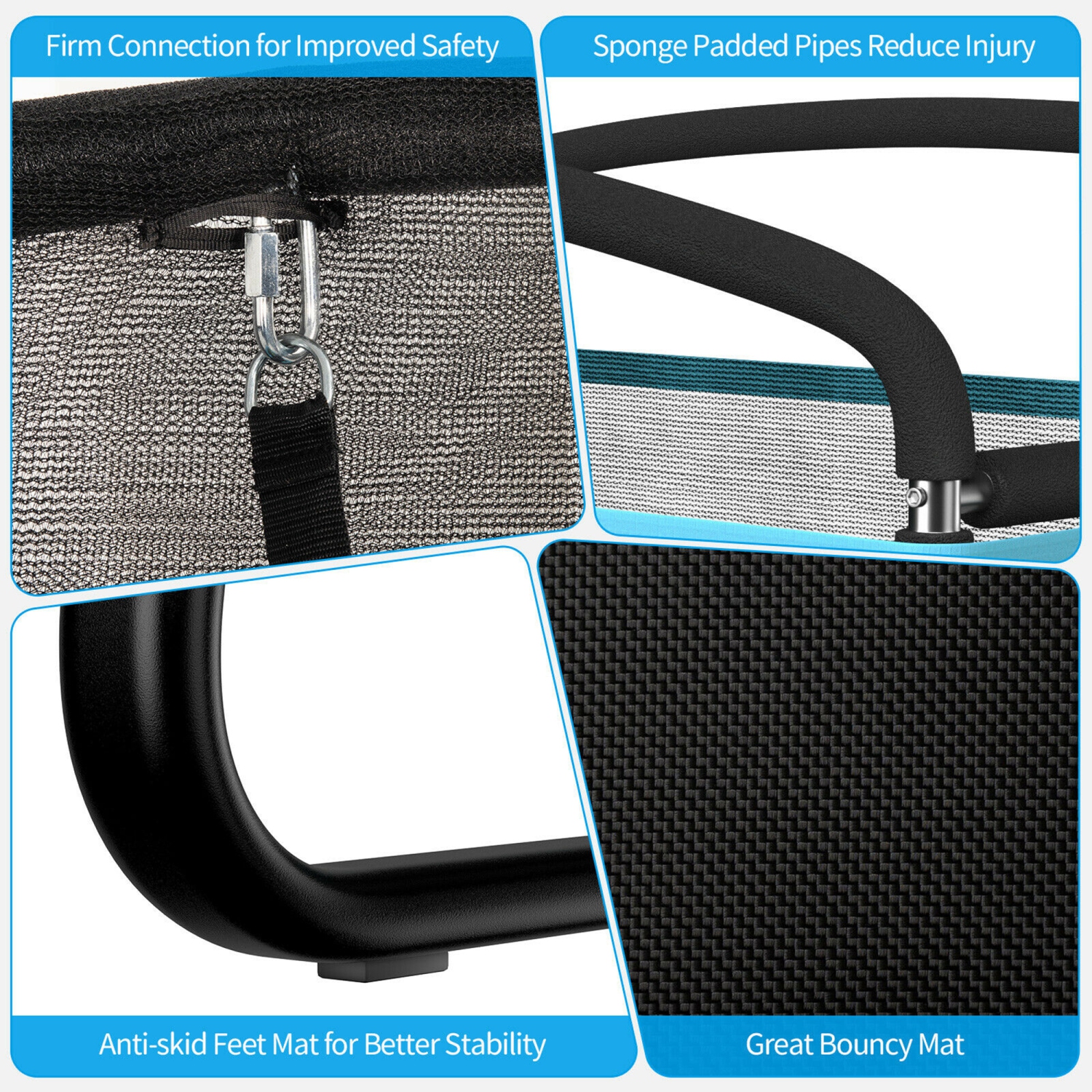 Gymax 6FT Kids Recreational Trampoline W/Swing Safety Enclosure Indoor/Outdoor