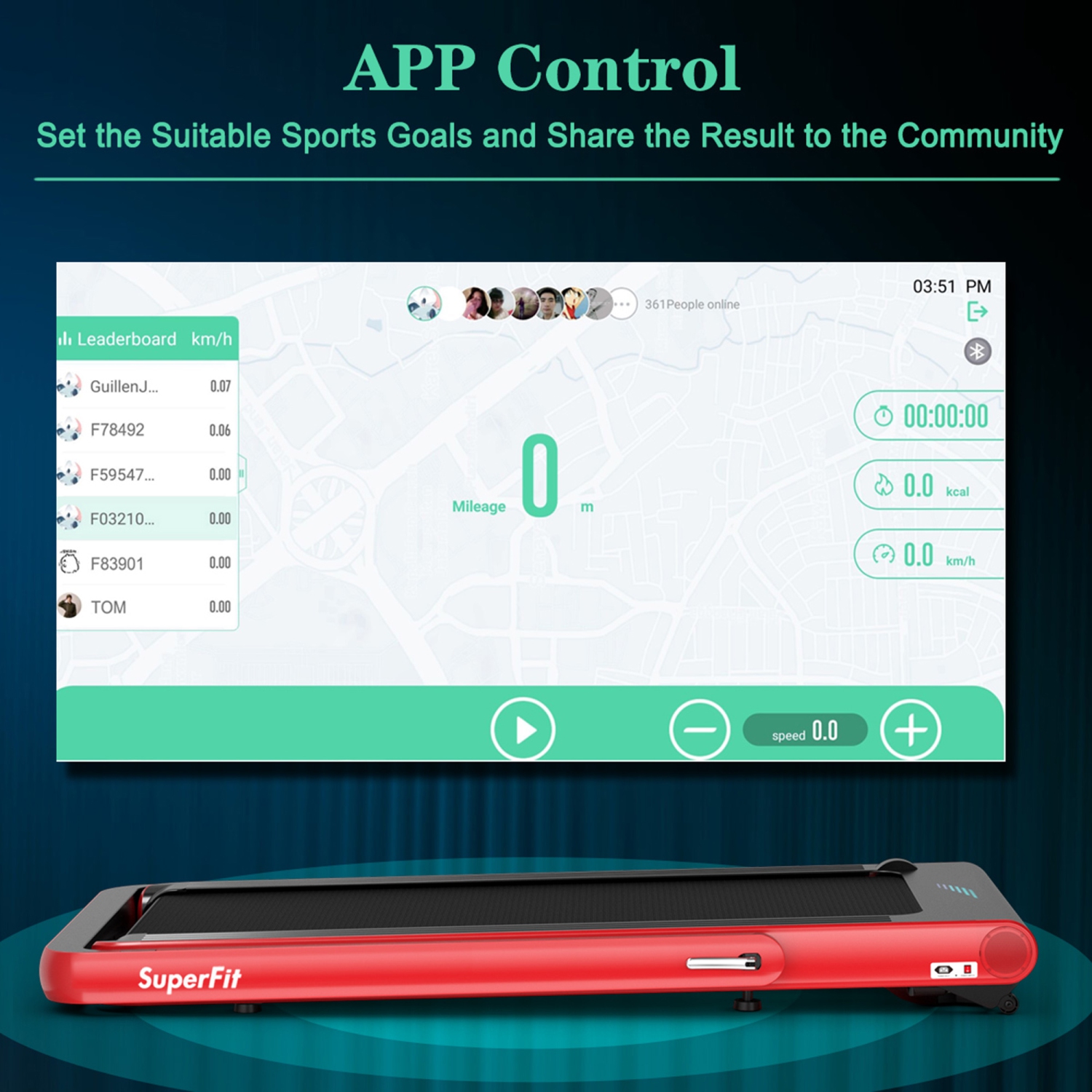 Tapis de course 2 en 1 5CV Gymax