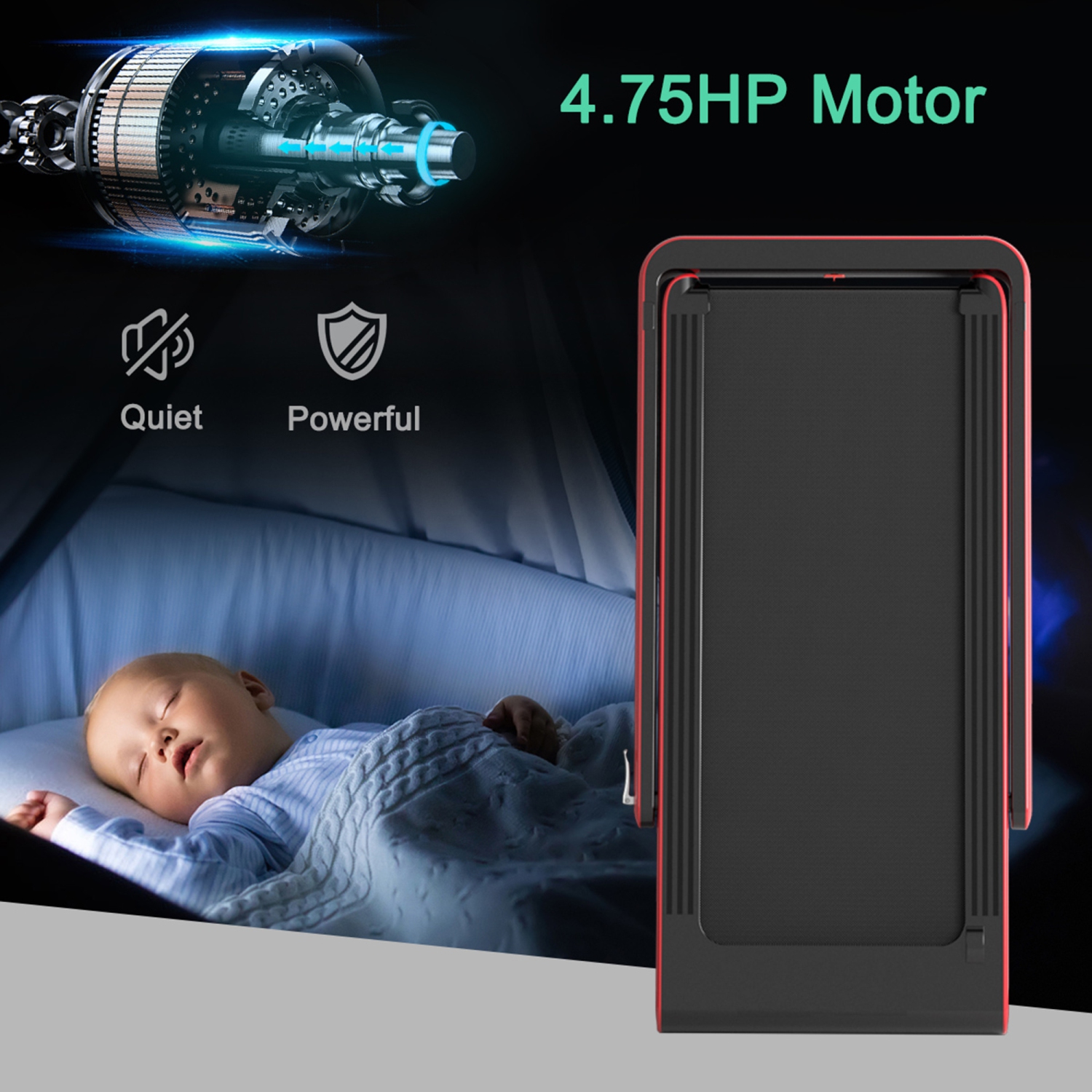 Tapis de course 2 en 1 5CV Gymax