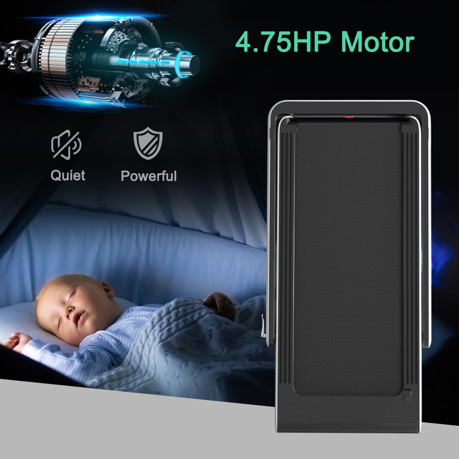 Tapis de course 2 en 1 5CV Gymax