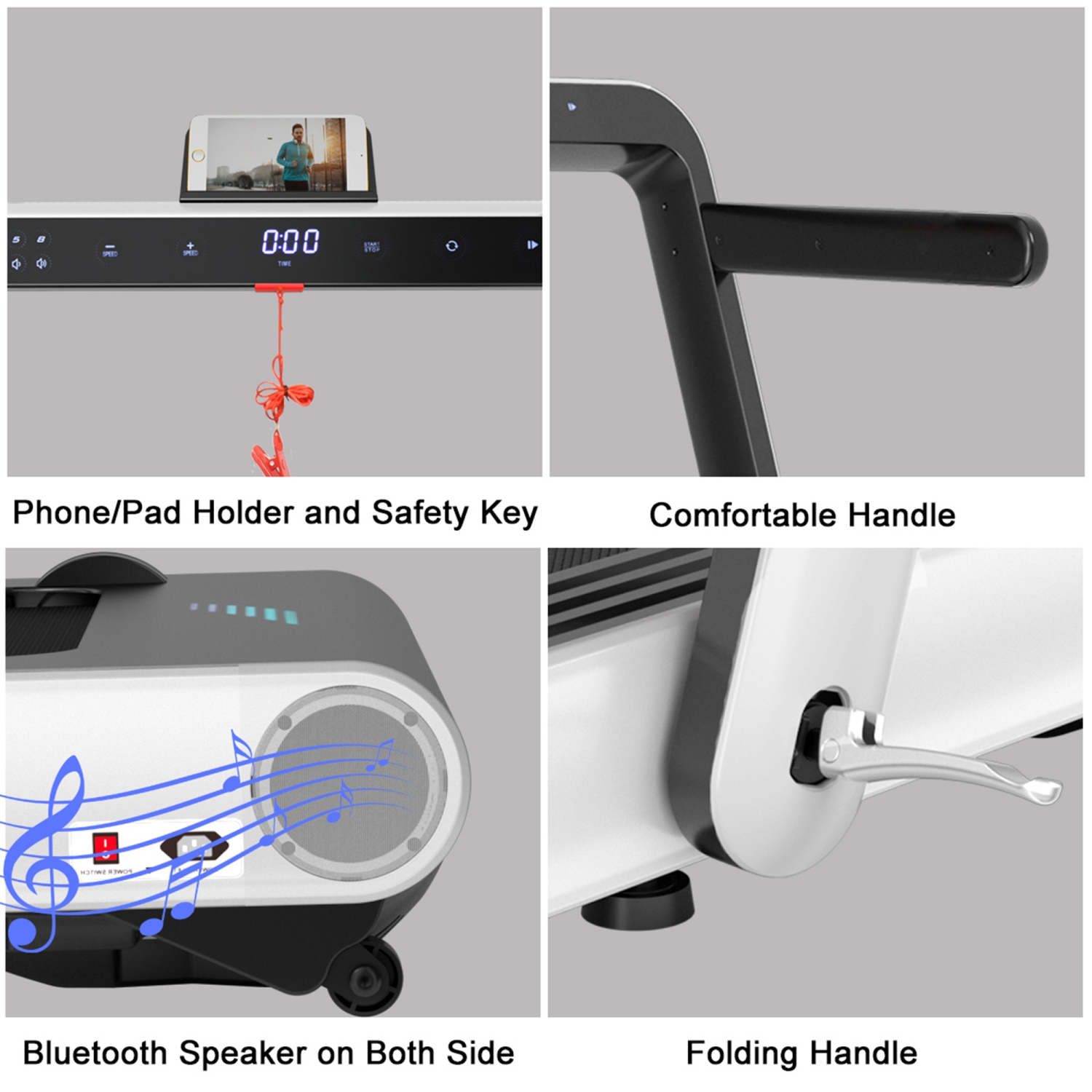 Tapis de course 2 en 1 5CV Gymax