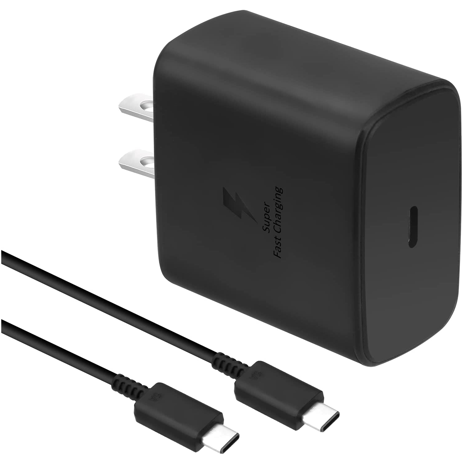 CABLESHARK 45W USB-C Super Fast Charging Wall Charger with 6.6 Feet Type C-C Cable COMPATIBLE for Samsung Galaxy S21/Z Fold 2/Note 20 Ultra Note10/10+/S20 Ultra/S20 Plus/S20 5G/S10/S8/Note 10/iPad Pro
