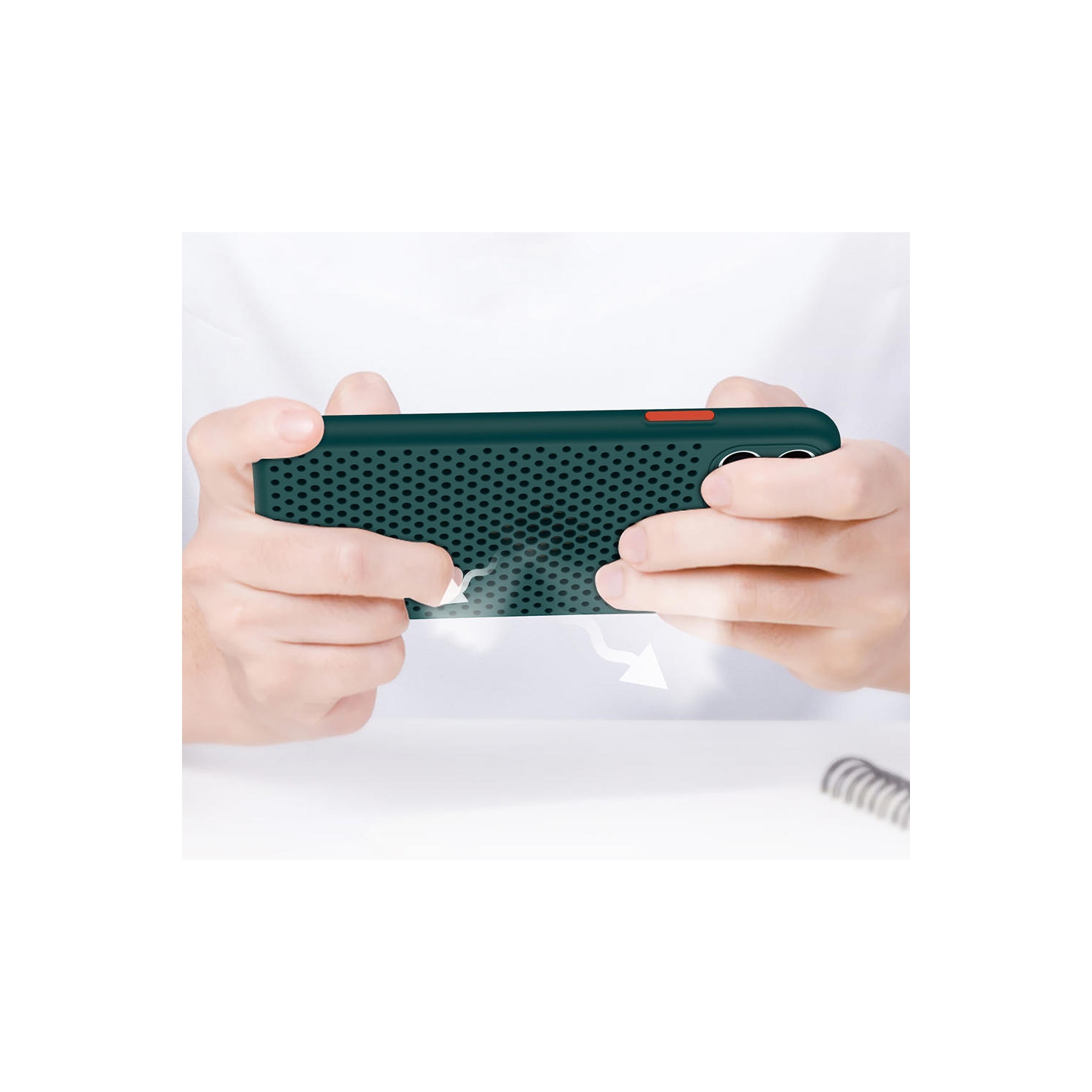 Breathable Mesh Heat Dissipation Phone Case For iPhone 12 Pro Max 6.7", green