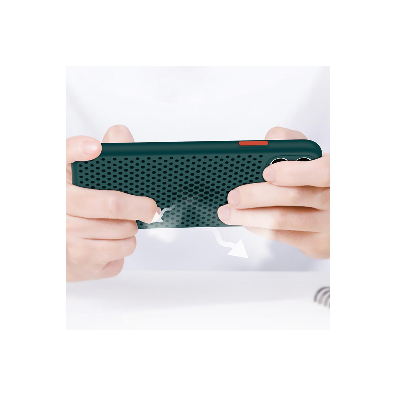 Breathable Mesh Heat Dissipation Phone Case For iPhone 12 Pro 6.1", green