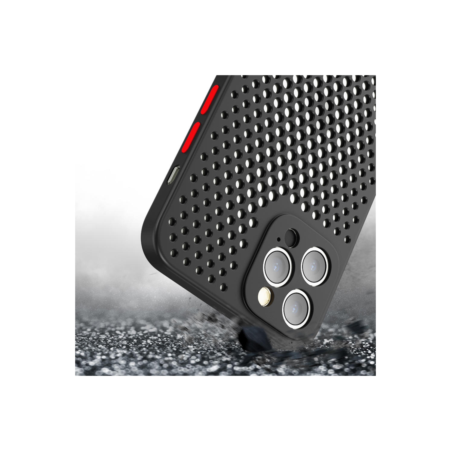 Breathable Mesh Heat Dissipation Phone Case For iPhone 12 Pro 6.1", green