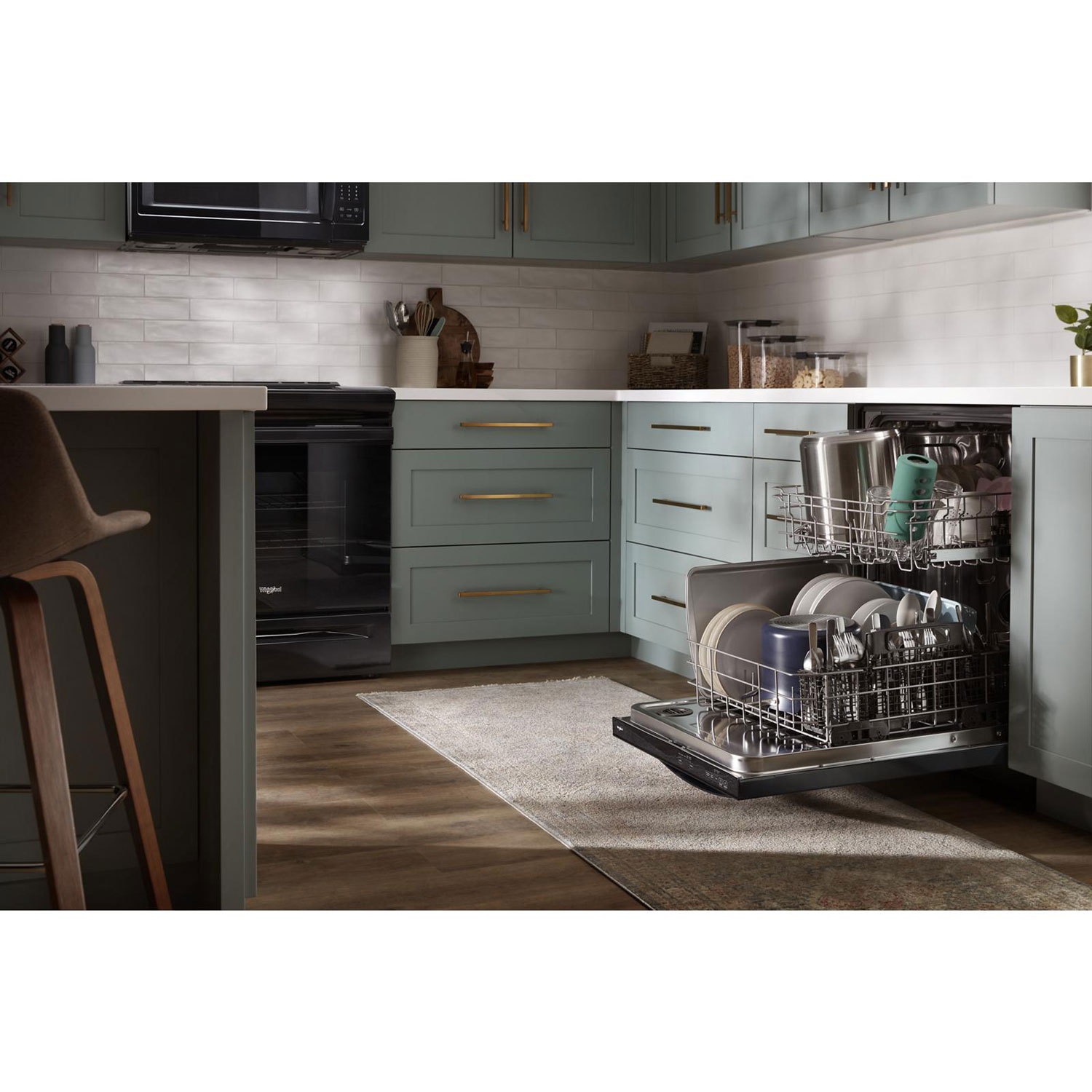 Whirlpool 24" 50dB Built-In Dishwasher with Stainless Steel Tub - Black