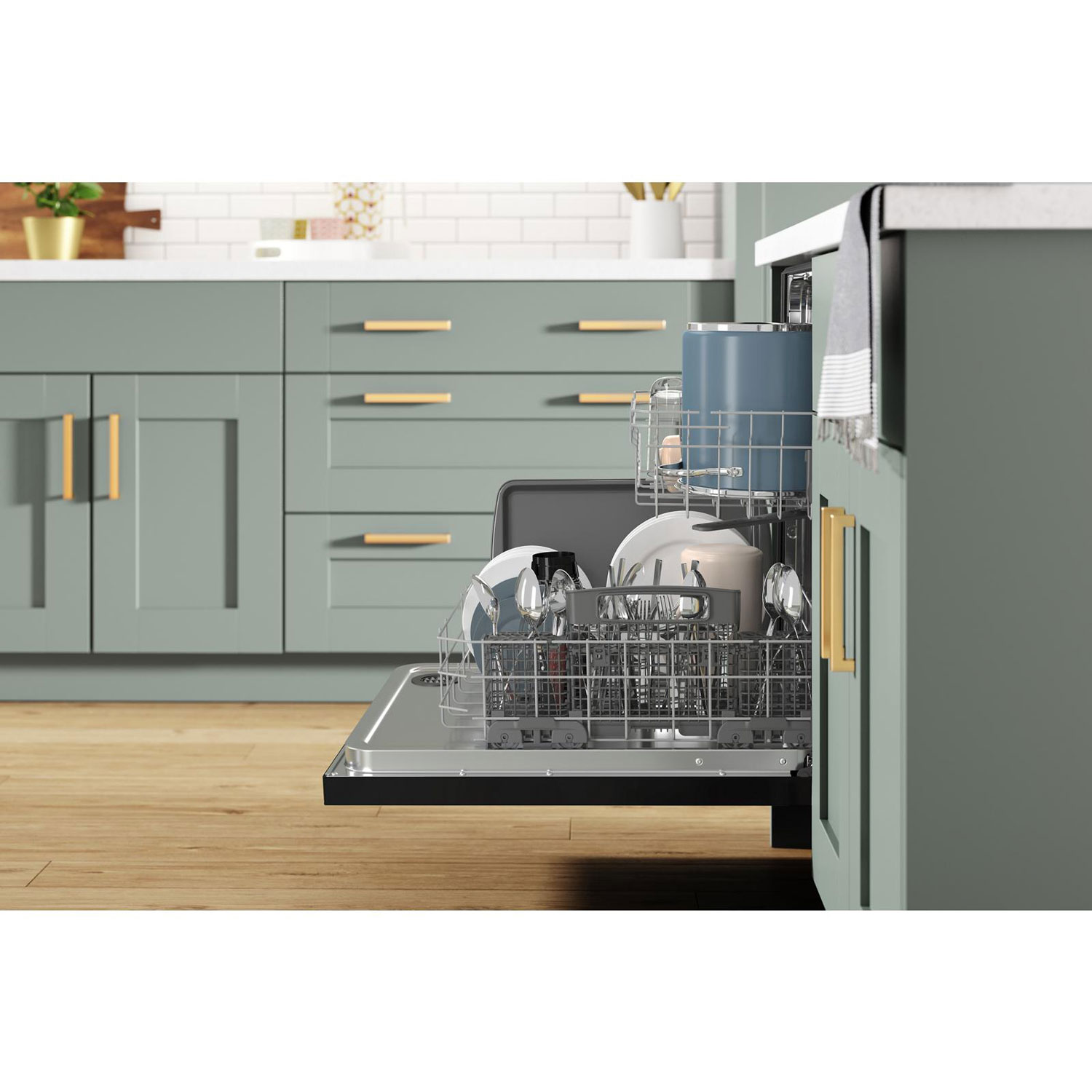 Whirlpool 24" 50dB Built-In Dishwasher with Stainless Steel Tub - Black