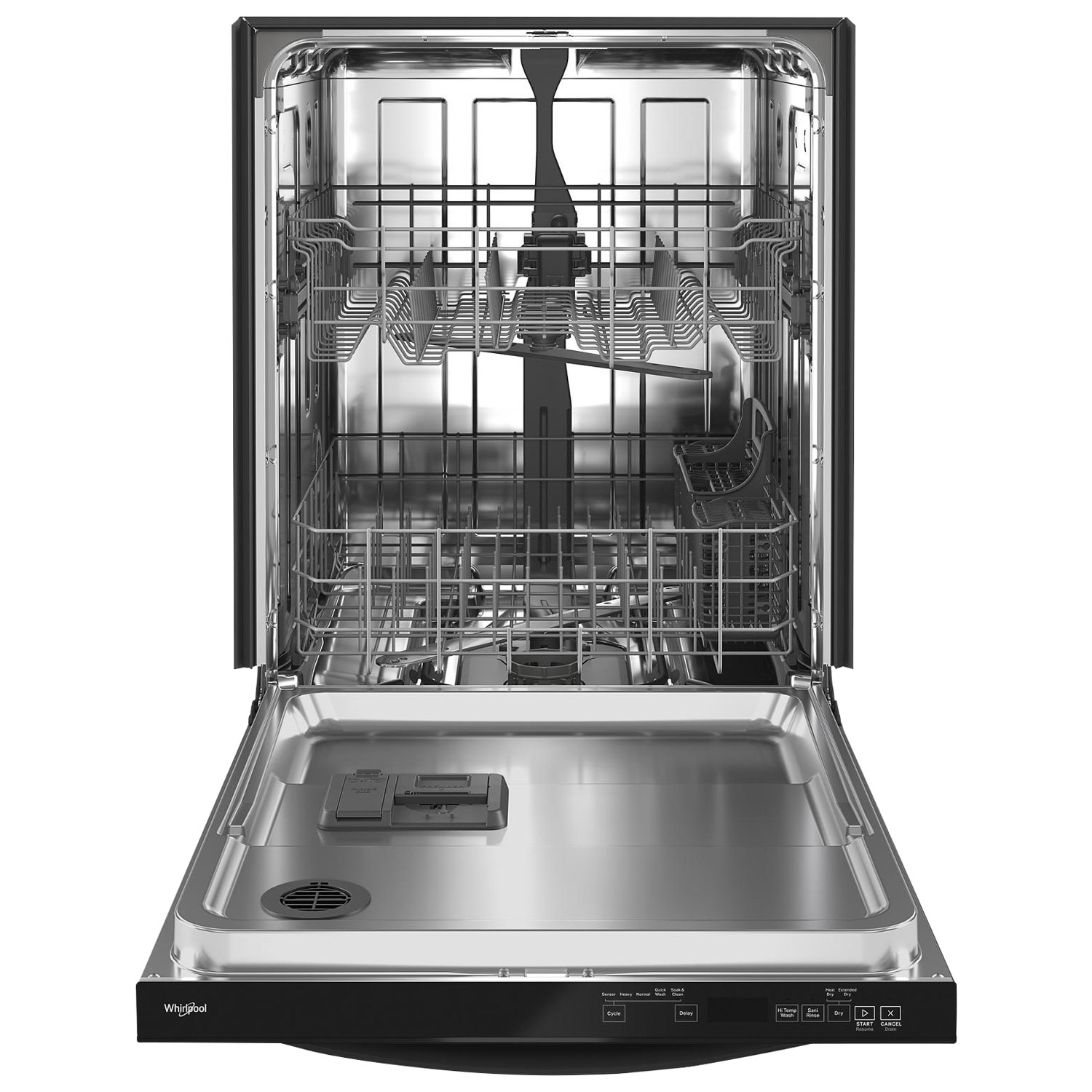 Whirlpool 24" 50dB Built-In Dishwasher with Stainless Steel Tub - Black