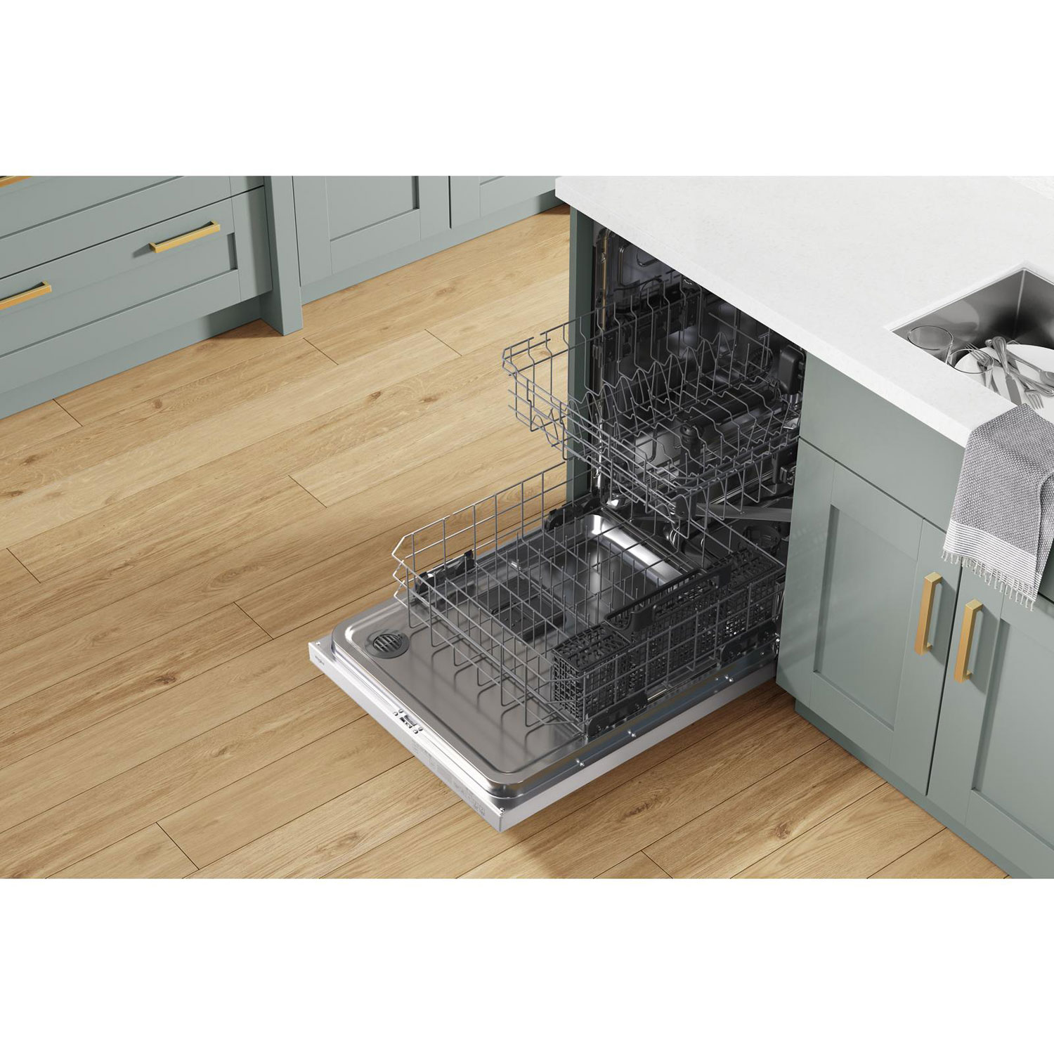 Lave-vaisselle encastrable 24 po 50 dB avec cuve en inox de Whirlpool - Blanc