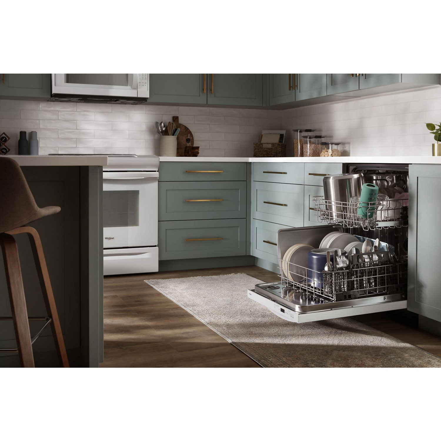 Lave-vaisselle encastrable 24 po 50 dB avec cuve en inox de Whirlpool - Blanc