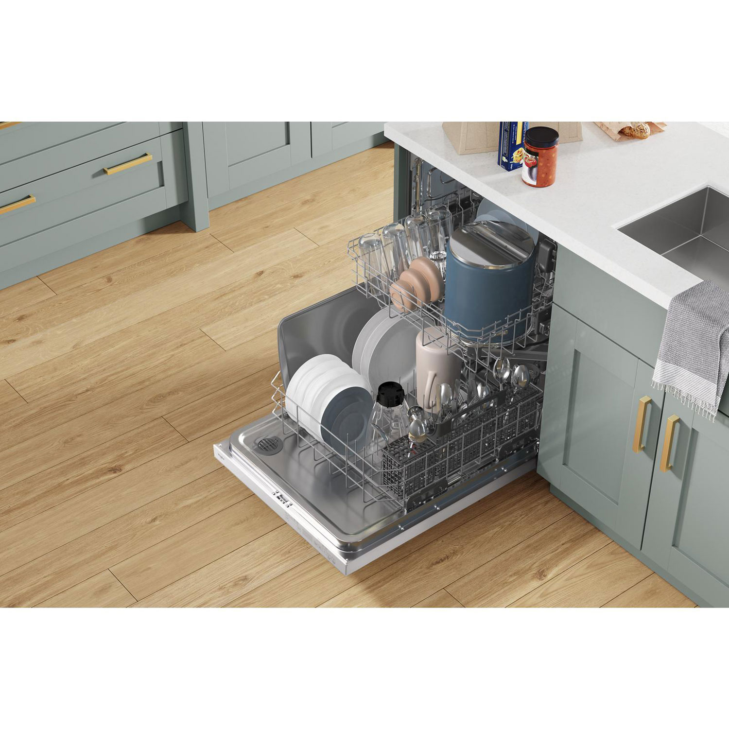 Lave-vaisselle encastrable 24 po 50 dB avec cuve en inox de Whirlpool - Blanc