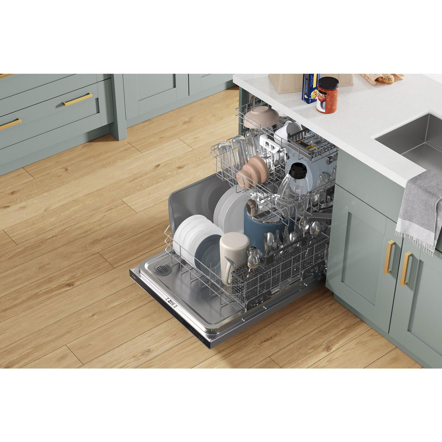 Lave-vaisselle encastrable 24 po 47 dB avec cuve inox et 3e panier de Whirlpool - Inox