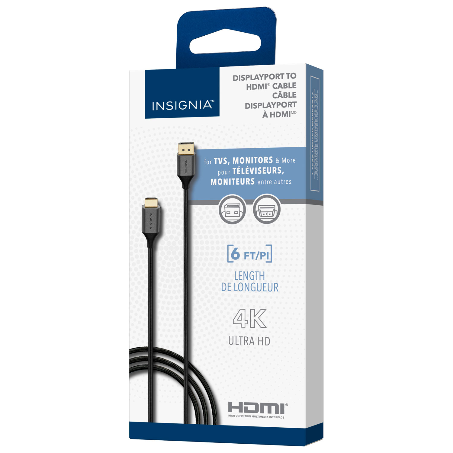 Câble DisplayPort à HDMI UHD 4K de 1,83 m d'Insignia - Exclusivité Best Buy
