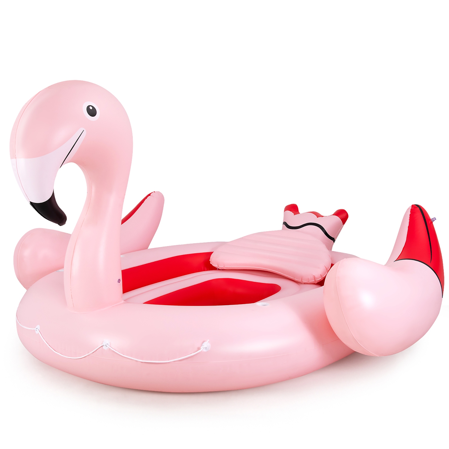 Costway 6 People Inflatable Flamingo Floating Island Ideal for Pool, Lake & River