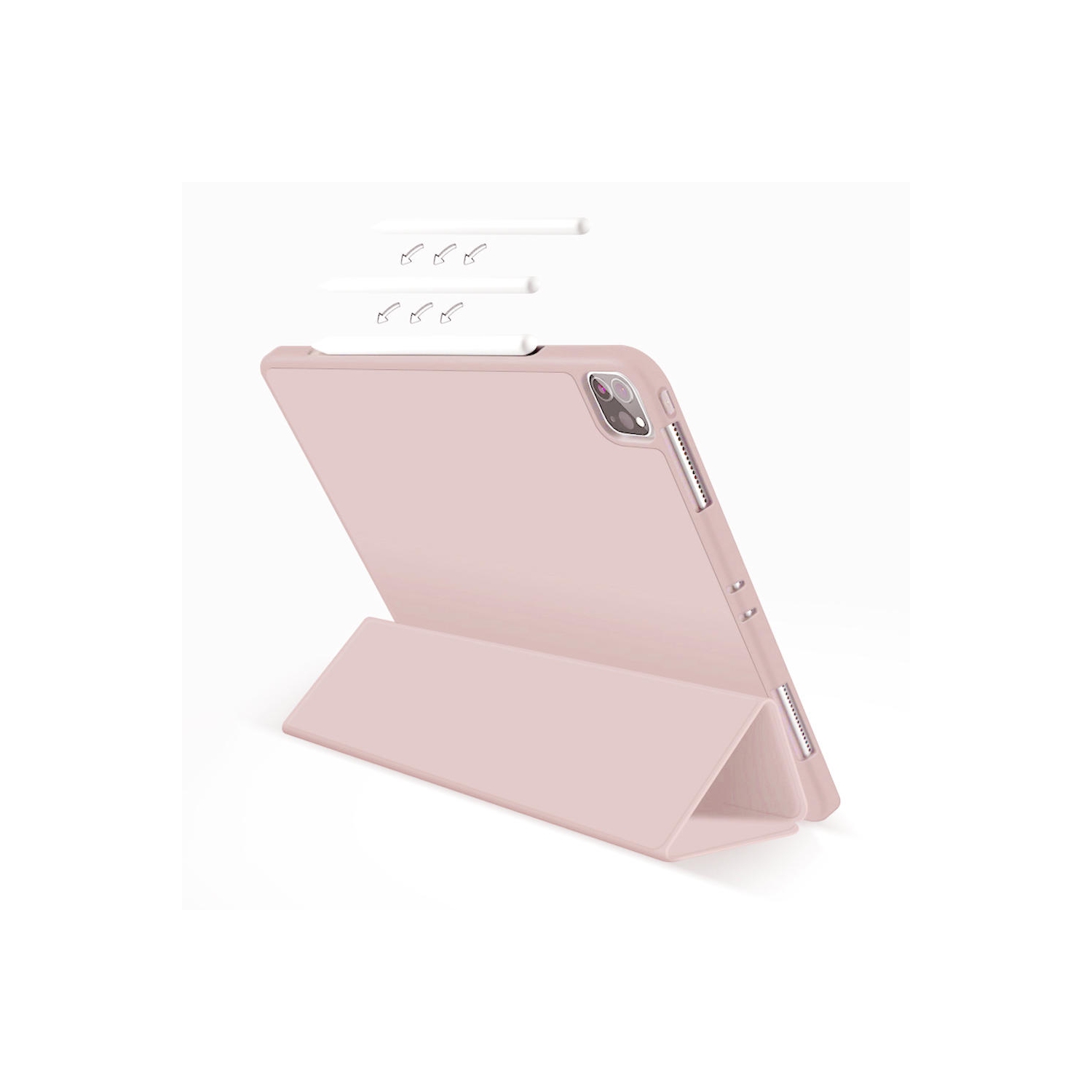 iPad Pro 11" 2020 Leather Shockproof Case with Pencil Holder - PrimeCables® - Pink