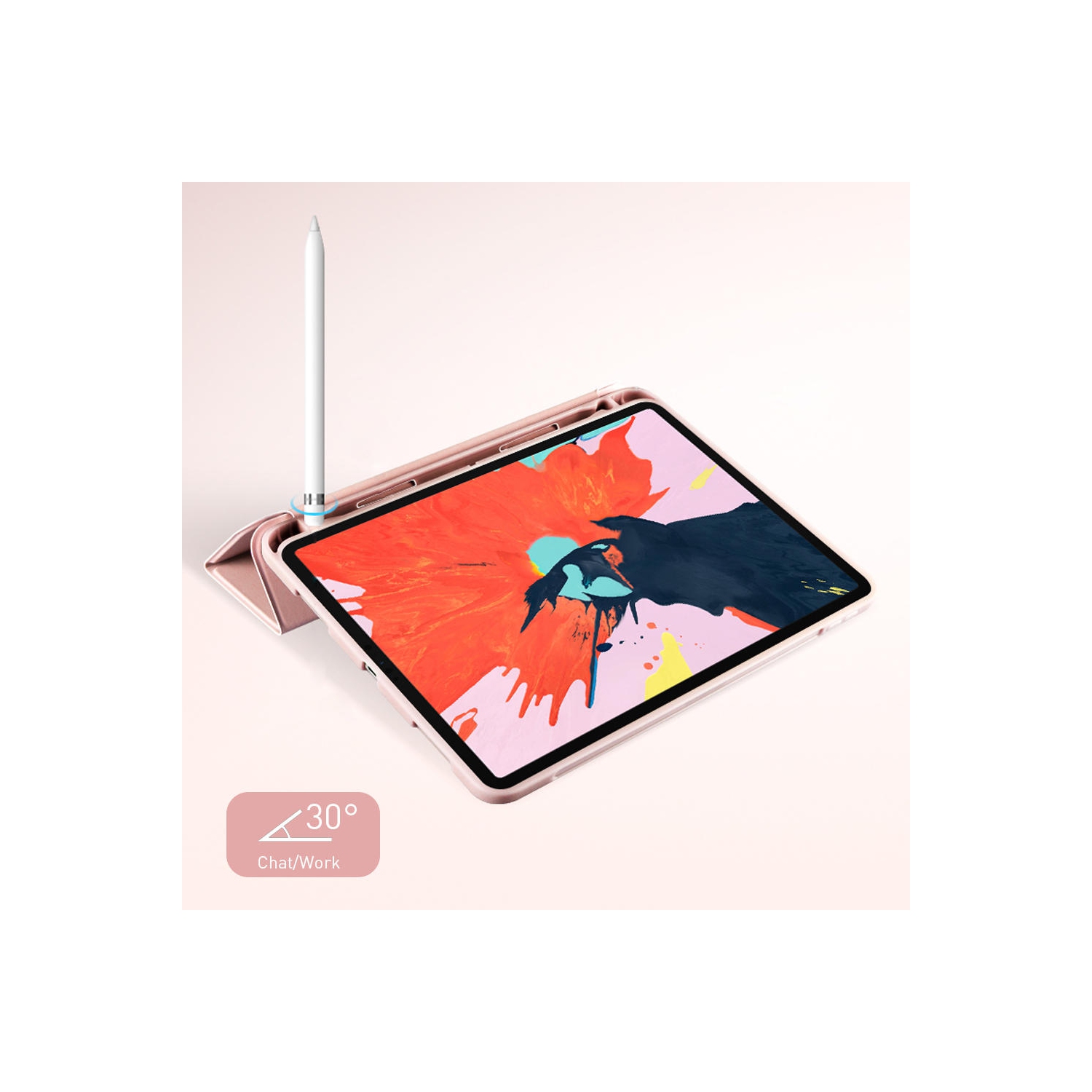 iPad Pro 11" 2020 Leather Shockproof Case with Pencil Holder - PrimeCables® - Pink