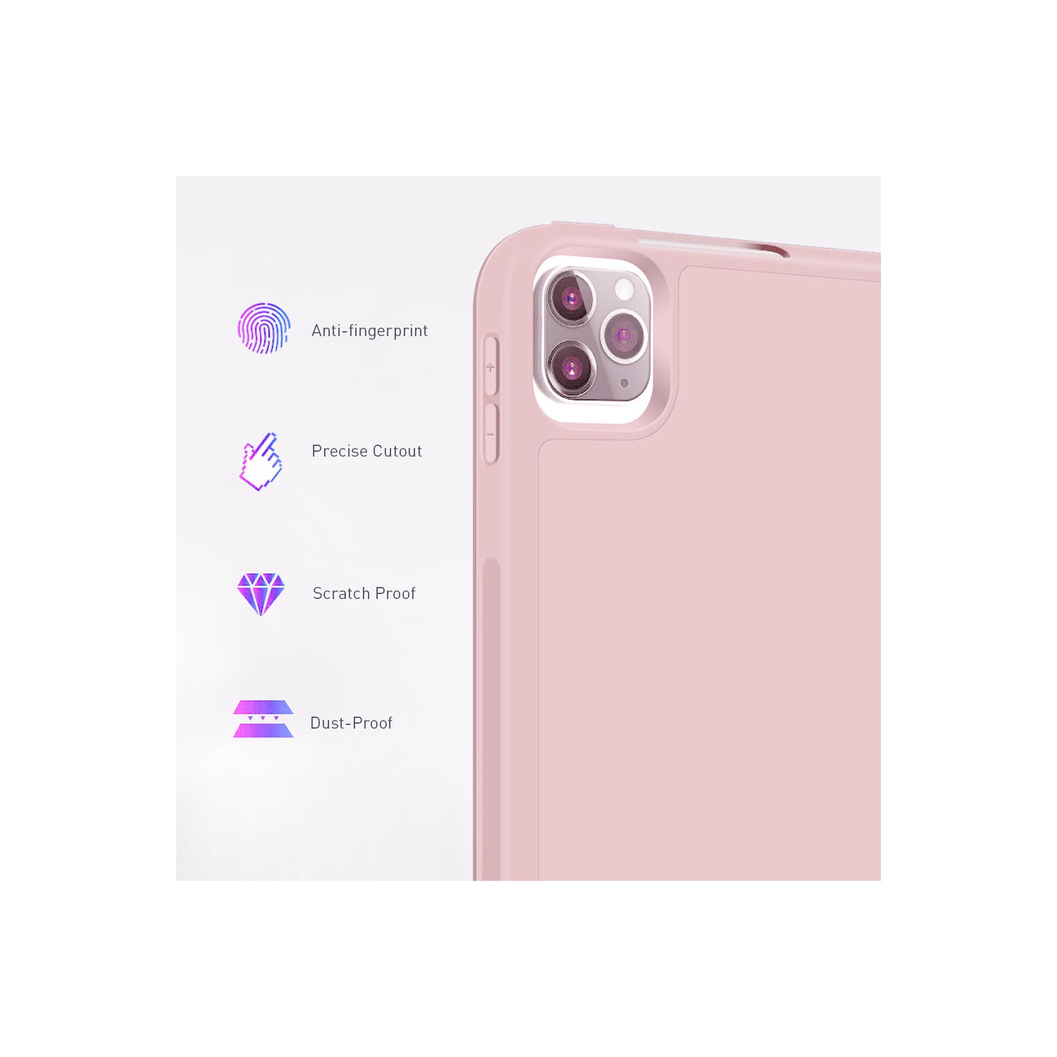 iPad Pro 11" 2020 Leather Shockproof Case with Pencil Holder - PrimeCables® - Pink