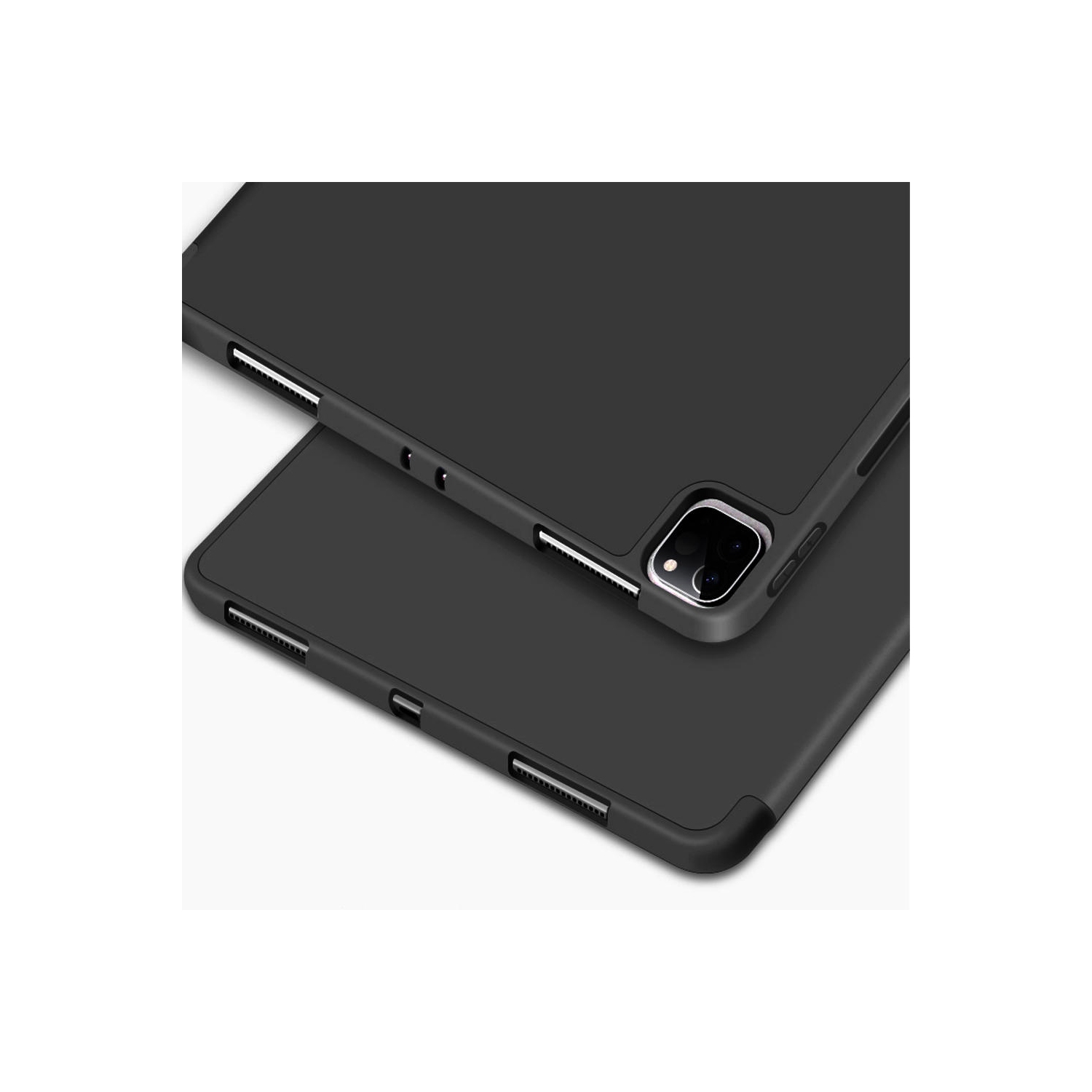 iPad – Étui antichoc en cuir 12.9 & 2018 Pro de 2020 po avec porte-crayon, noir – PrimCables®