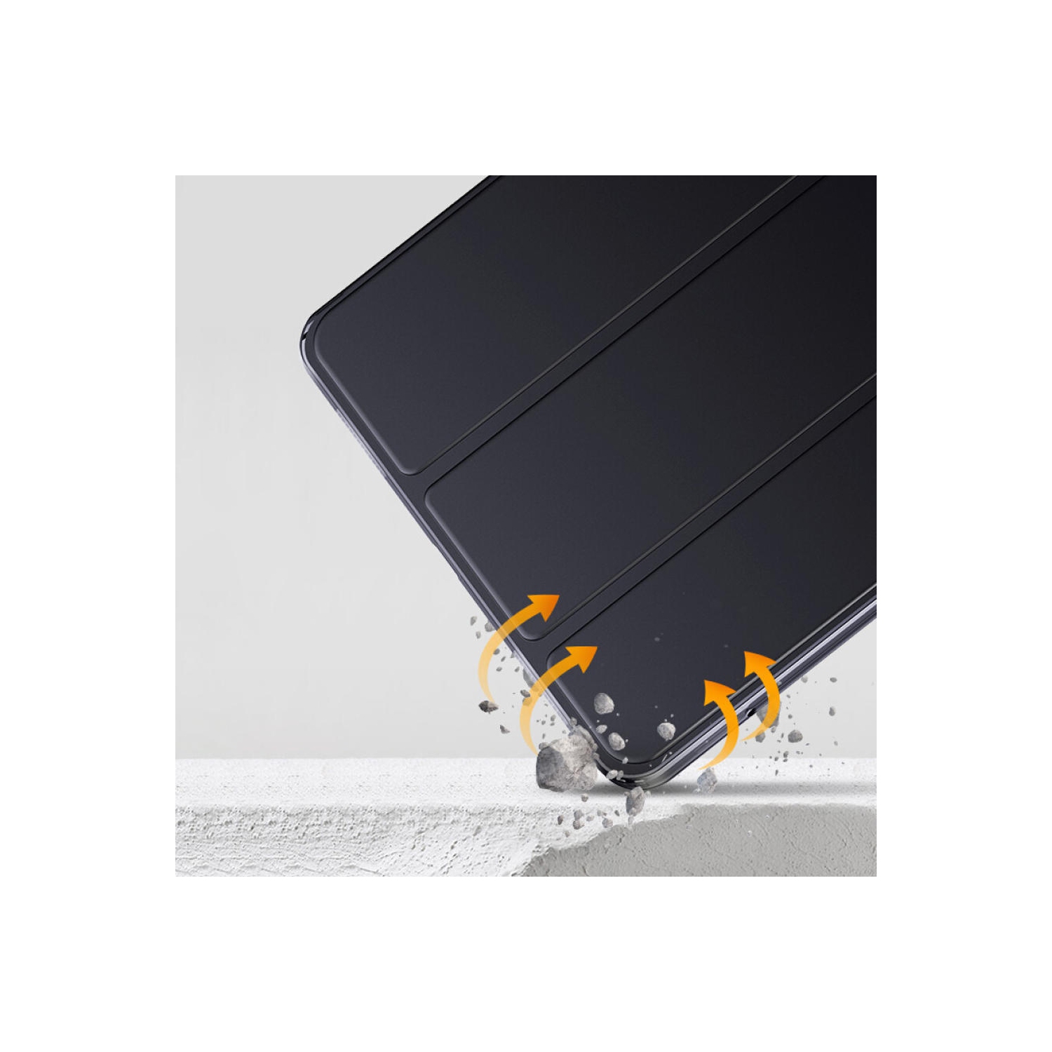 iPad – Étui antichoc en cuir 12.9 & 2018 Pro de 2020 po avec porte-crayon, noir – PrimCables®