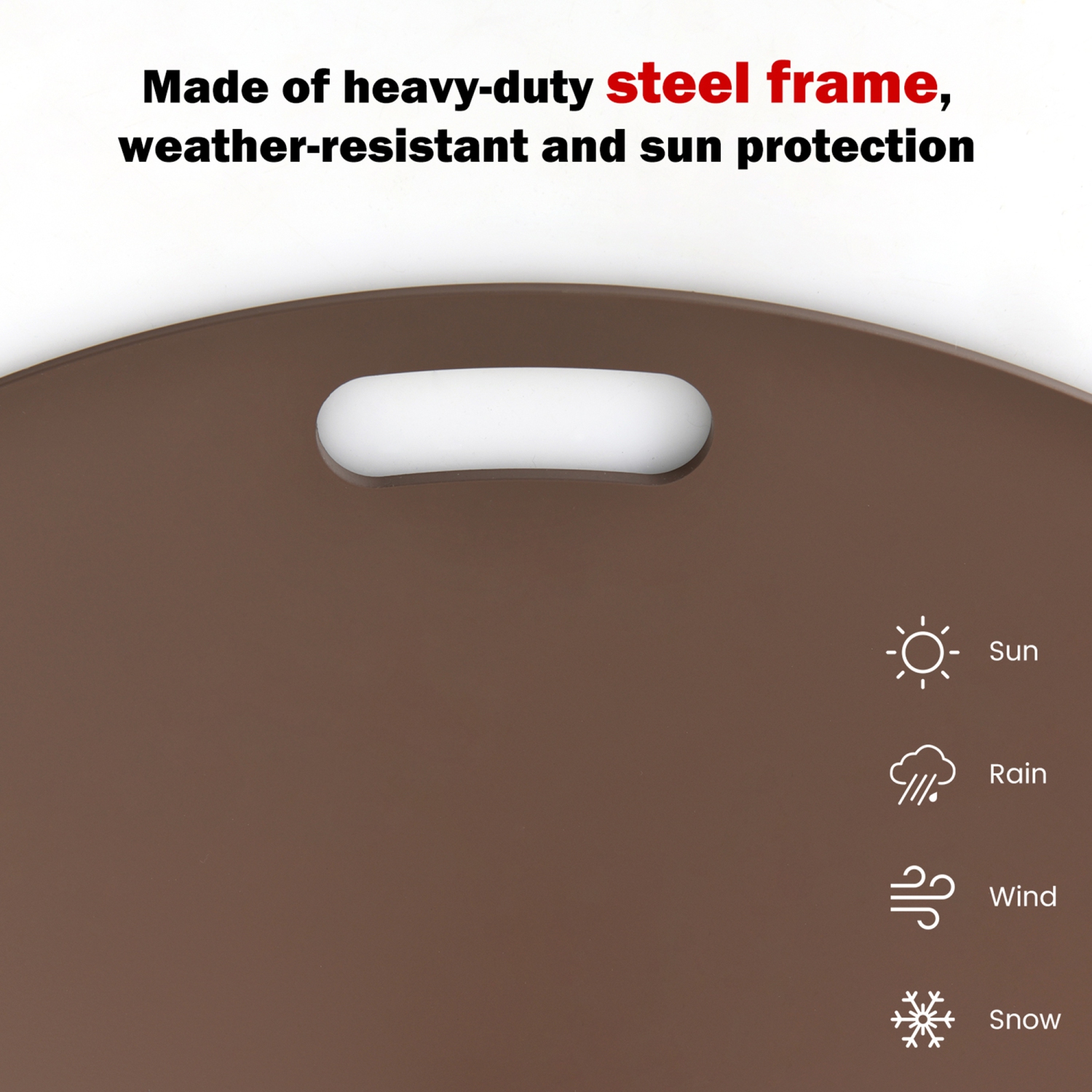 Gymax Round Weighted Patio Umbrella Base Stand 50 lbs w/ 3 Adapters Brown