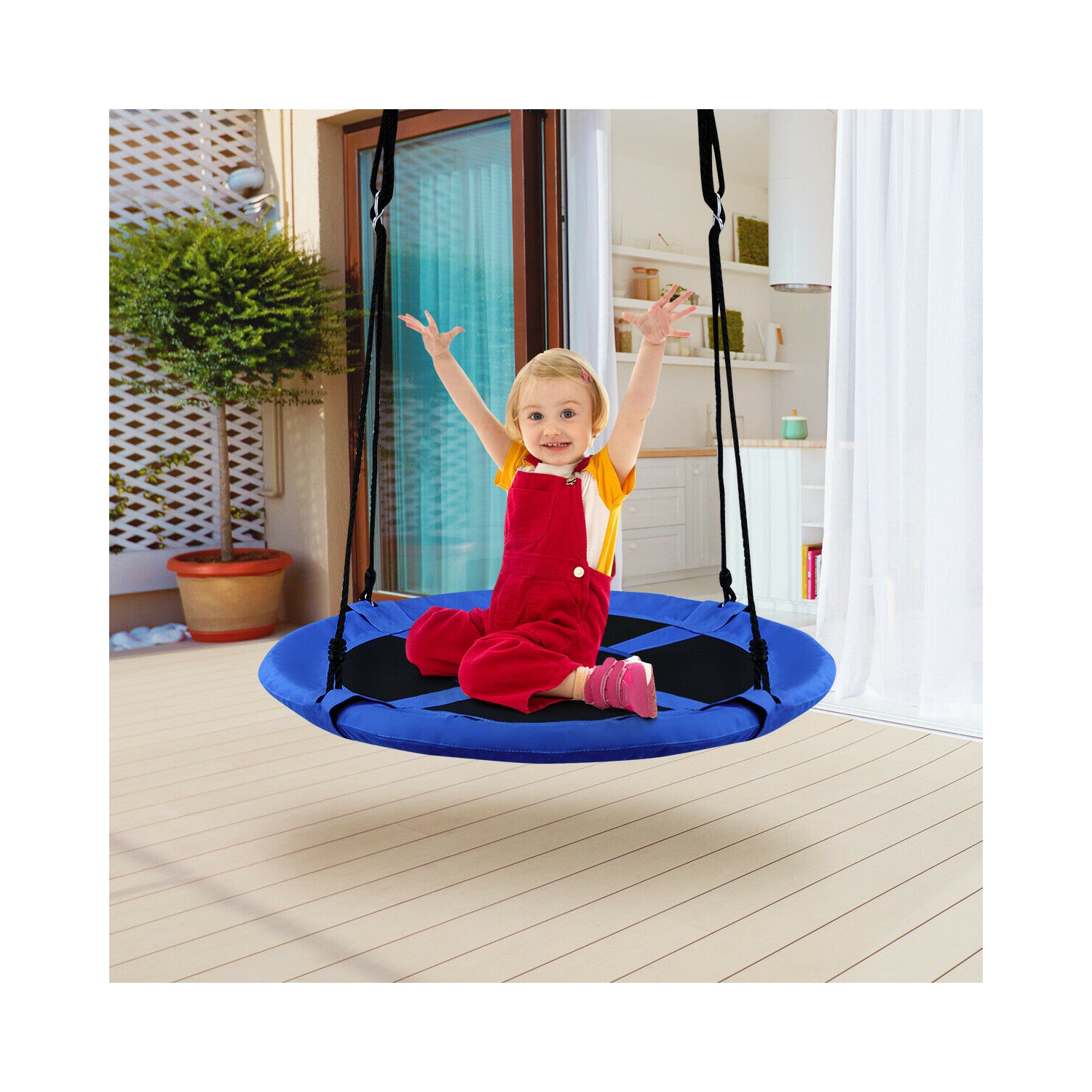 Goplus 40'' Flying Saucer Tree Swing Indoor Outdoor Play Set Kids Christmas Gift