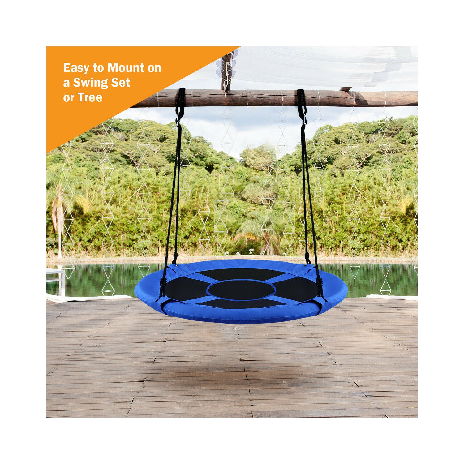 Goplus 40'' Flying Saucer Tree Swing Indoor Outdoor Play Set Kids Christmas Gift