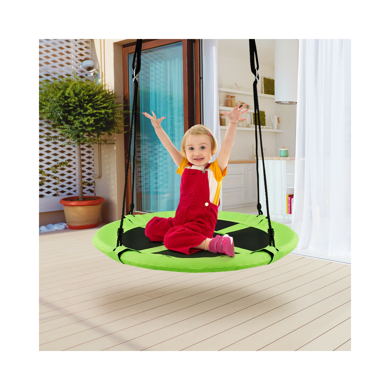 Goplus 40'' Flying Saucer Tree Swing Indoor Outdoor Play Set Kids Christmas Gift