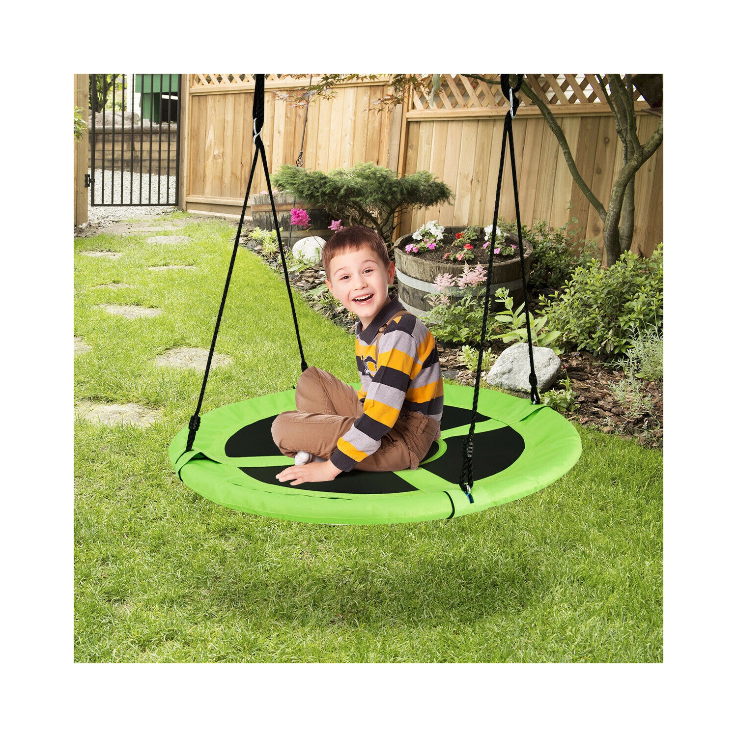 Goplus 40'' Flying Saucer Tree Swing Indoor Outdoor Play Set Kids Christmas Gift