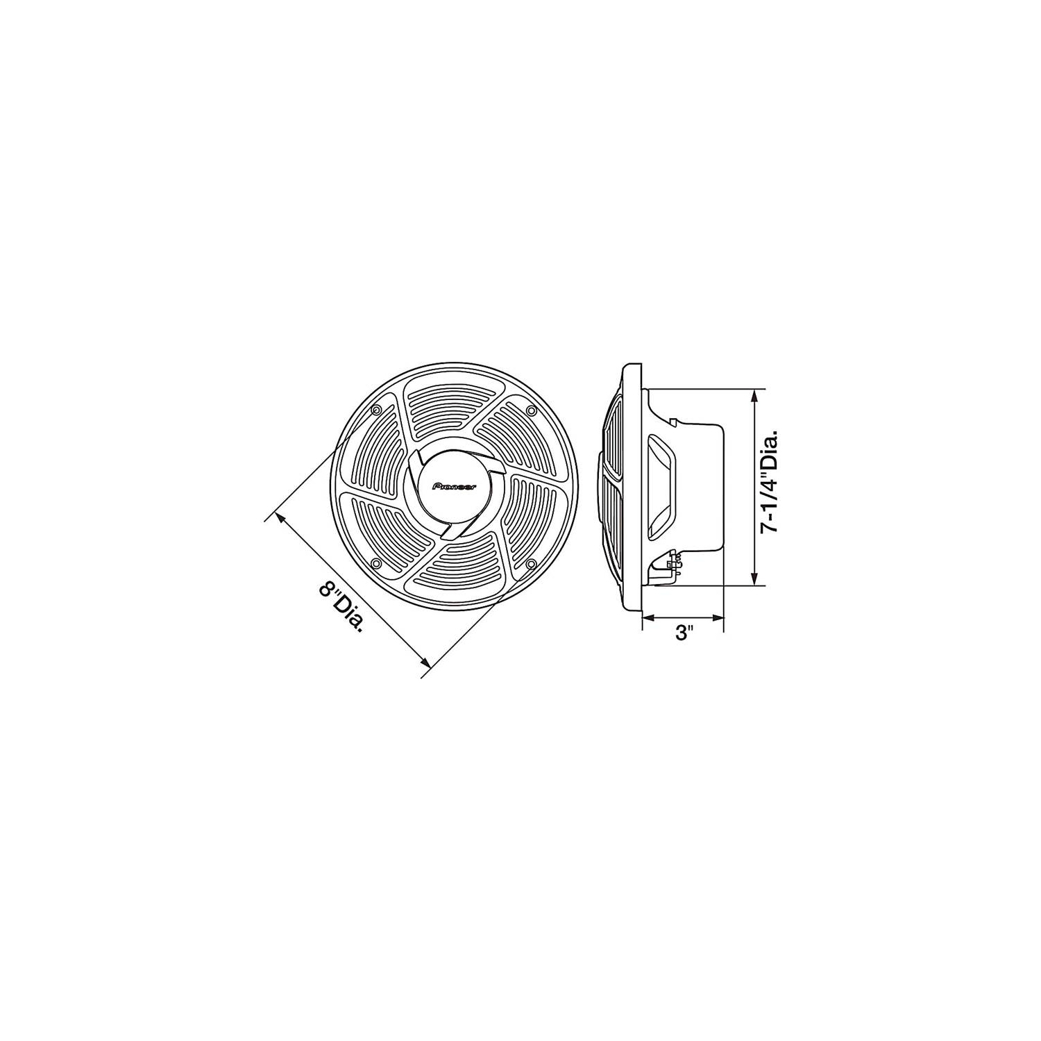 Haut-parleurs nautiques à 2 voies de 8 po TS-MR2040 Nautica Series