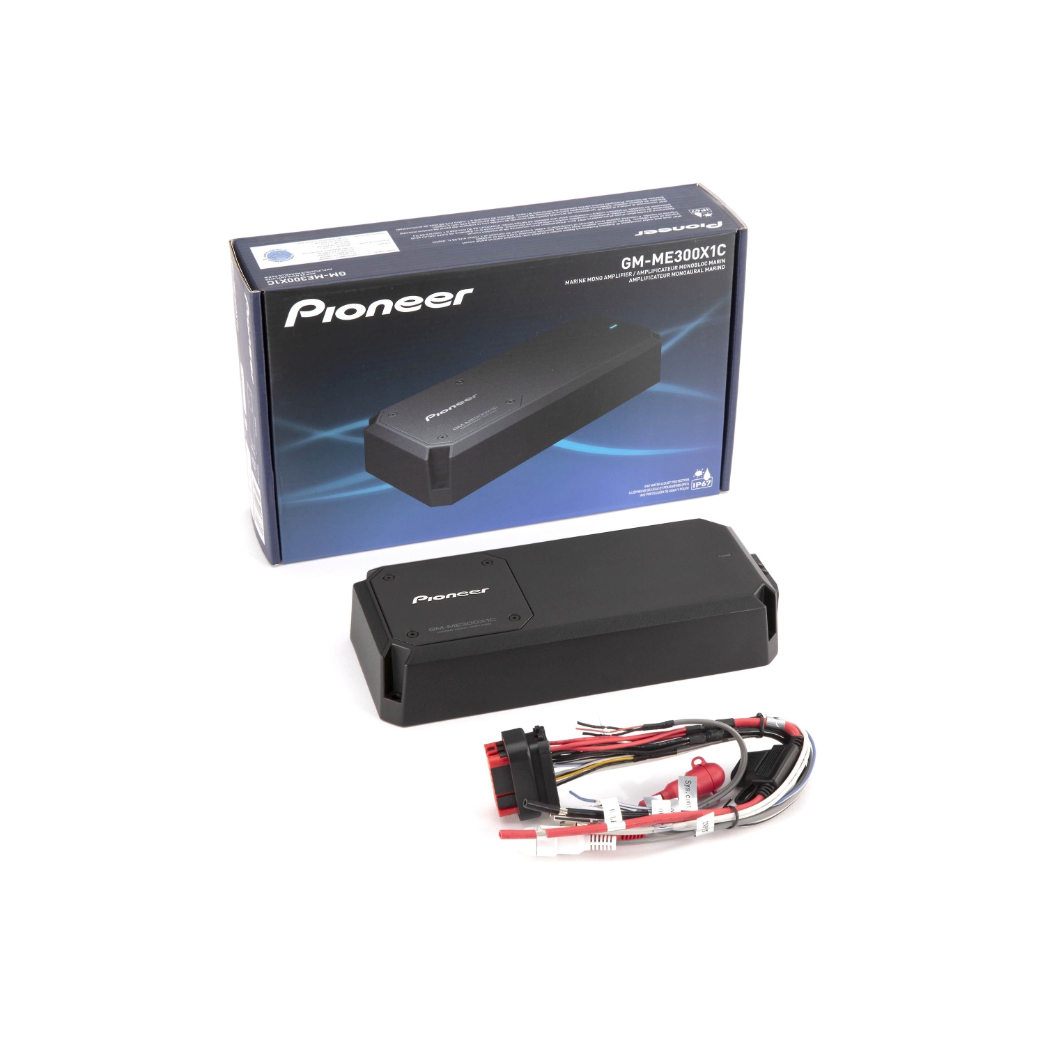 Pioneer GM-ME300X1C Amplificateur marin compact à 1 canal de classe D résistant aux intempéries