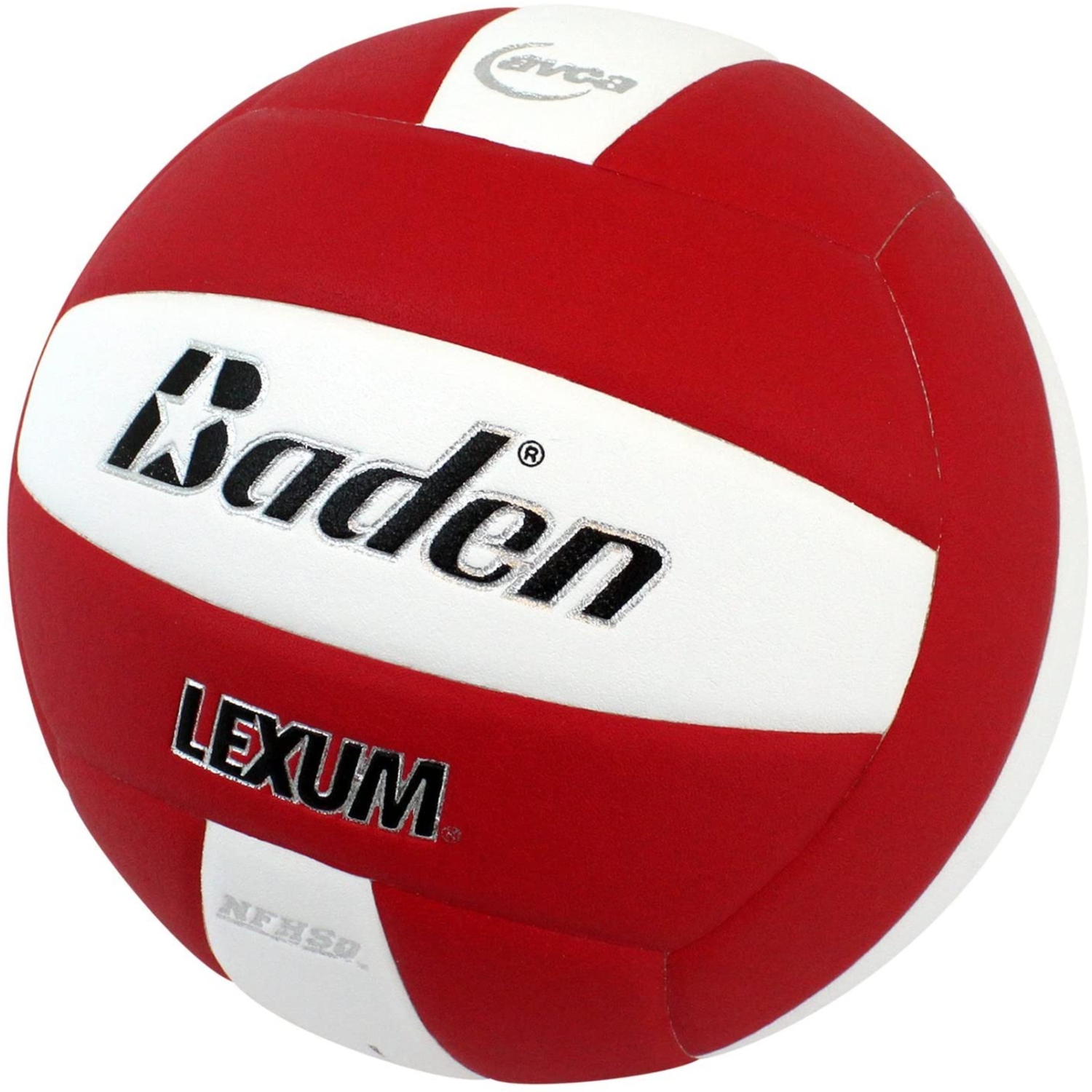 Baden LEXUM Indoor Microfiber Volleyball - Official NFHS Approved Game Ball, Red/White