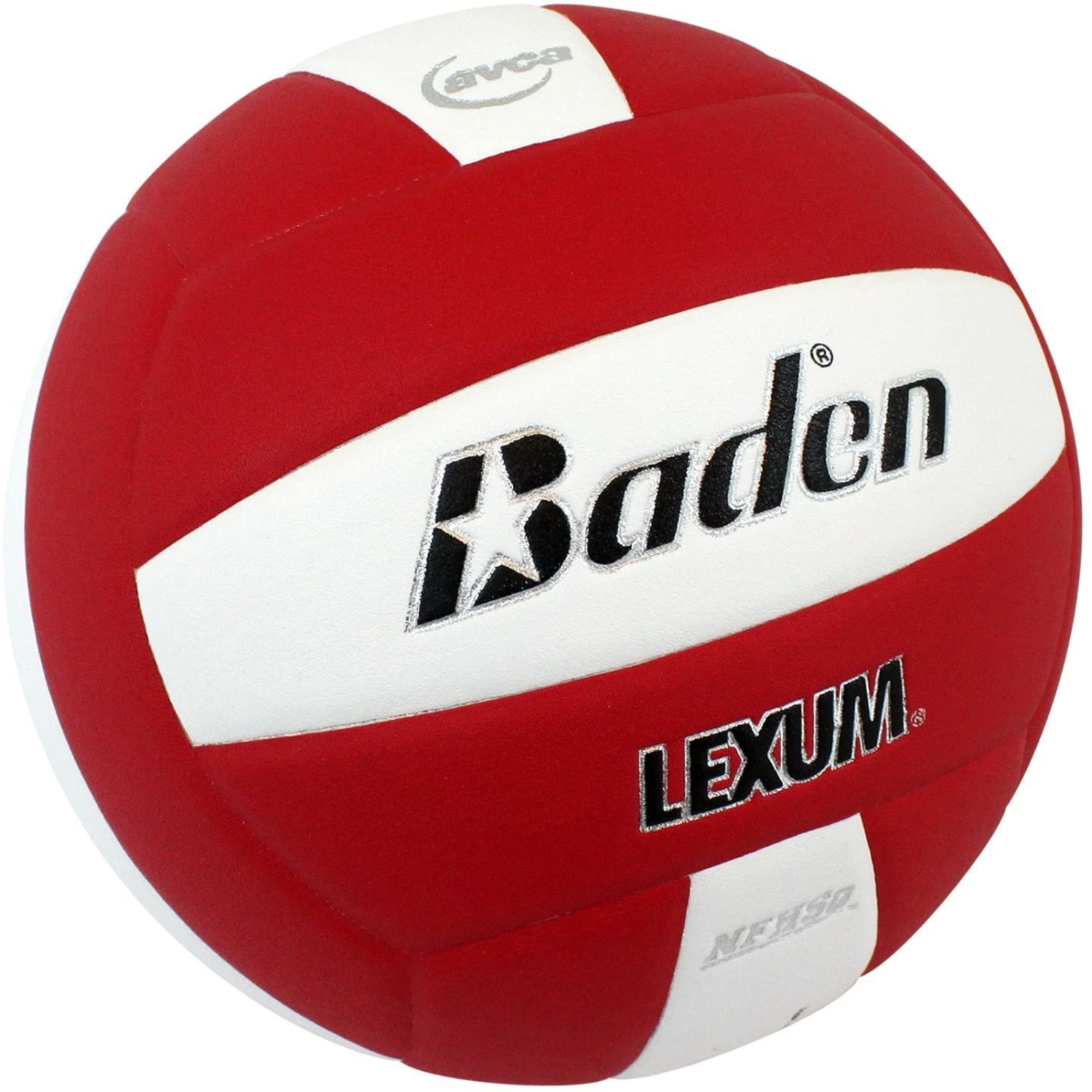 Baden LEXUM Indoor Microfiber Volleyball - Official NFHS Approved Game Ball, Red/White